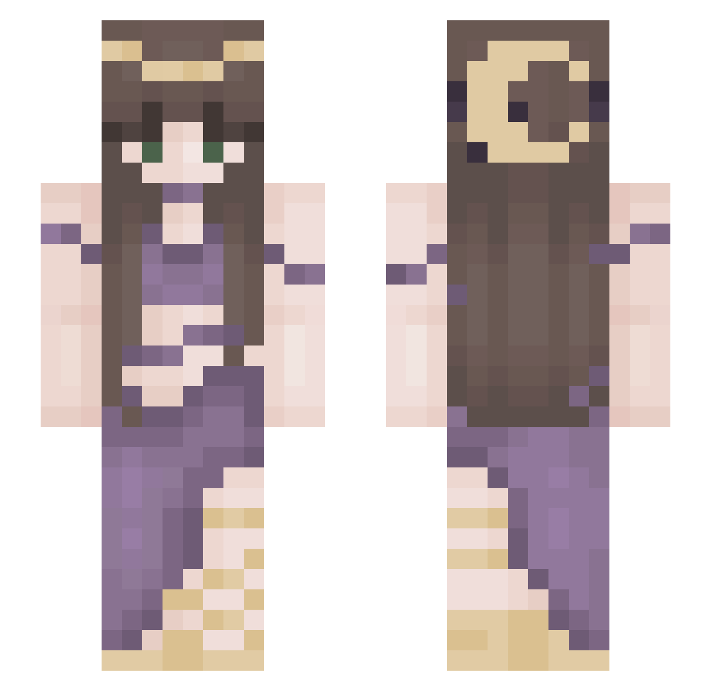ViNotFound Minecraft skin, front and back view