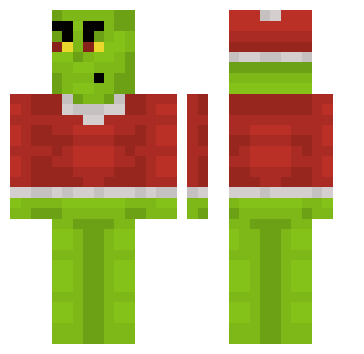 Kibalas Minecraft skin, front and back view