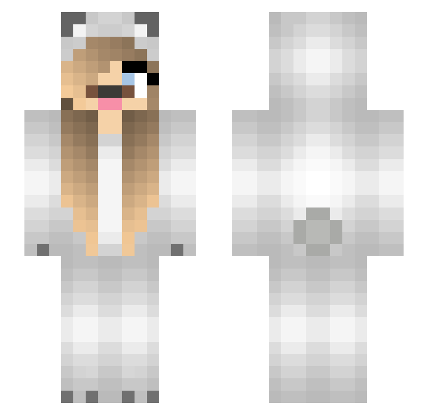 Dusty Minecraft skin, front and back view