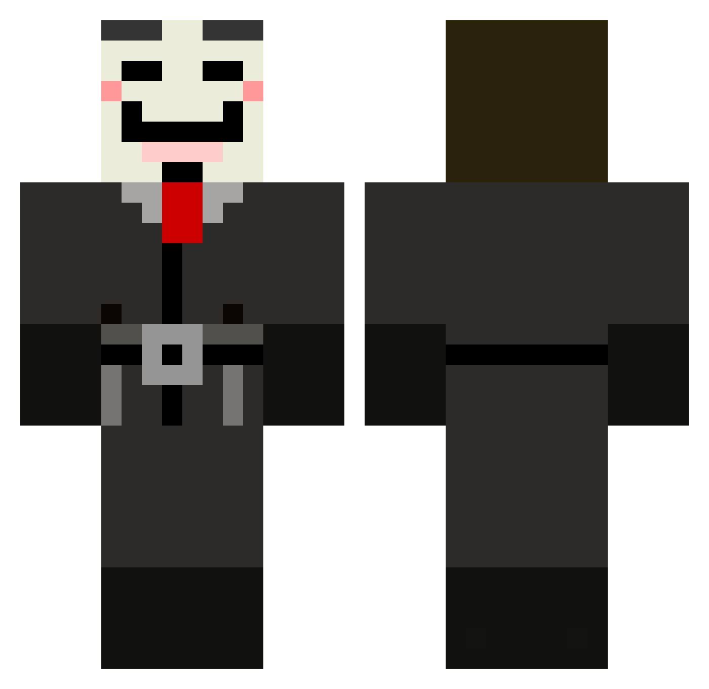 8hunna Minecraft skin, front and back view
