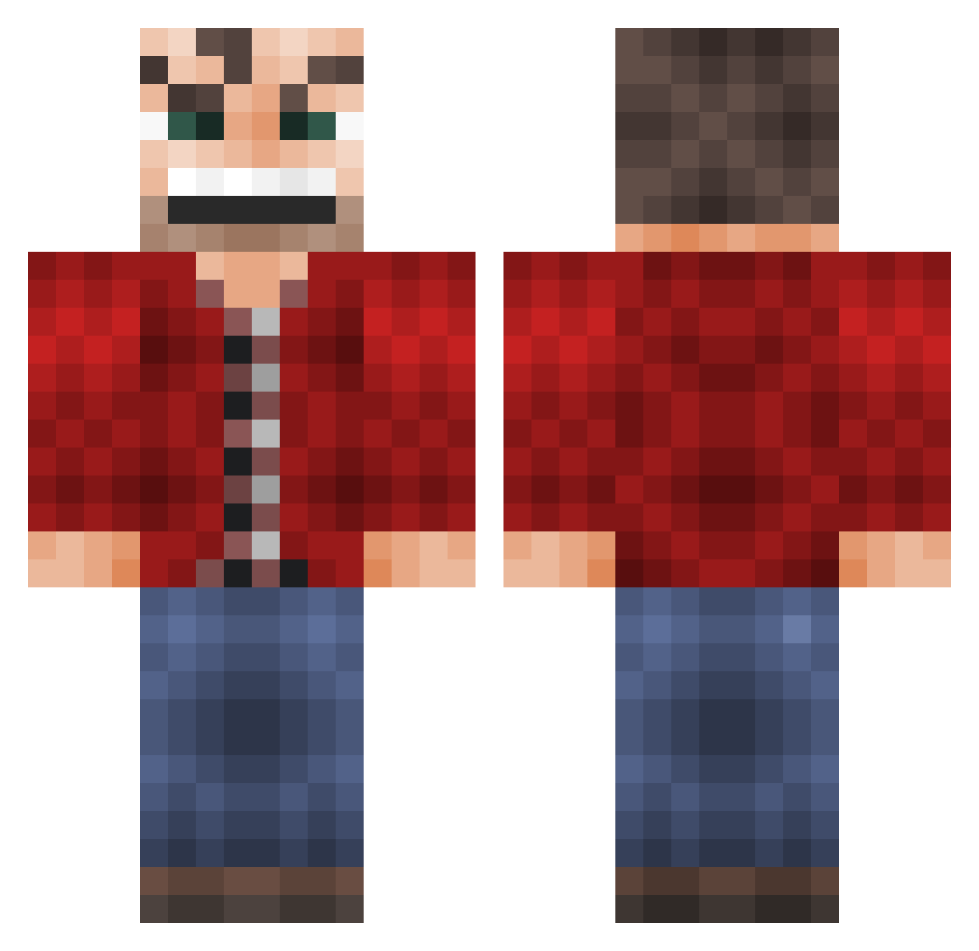 Revarnish Minecraft skin, front and back view