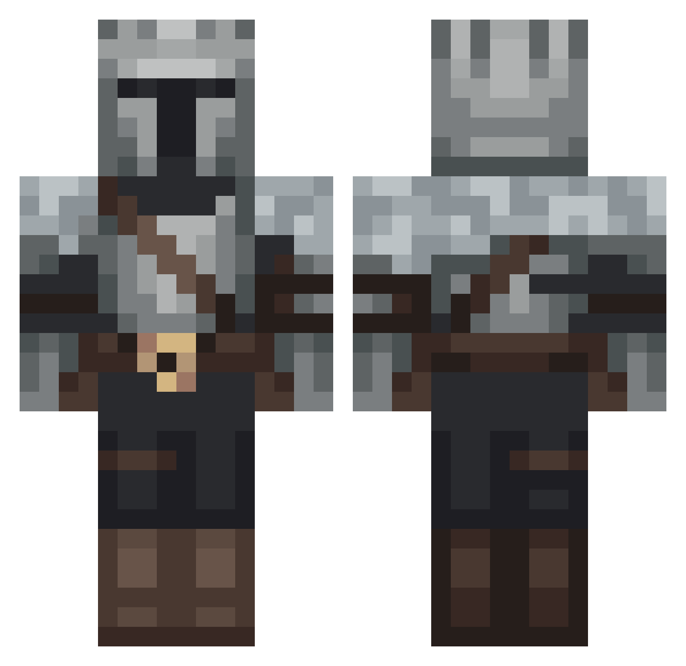 NichtRick Minecraft skin, front and back view