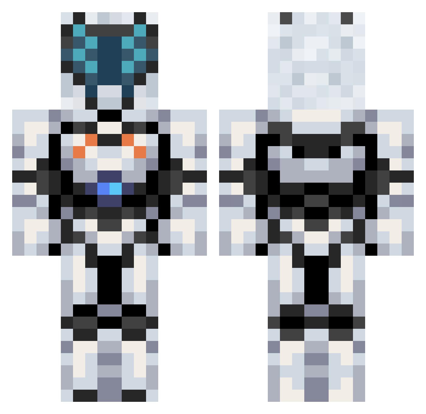 tictactote Minecraft skin, front and back view