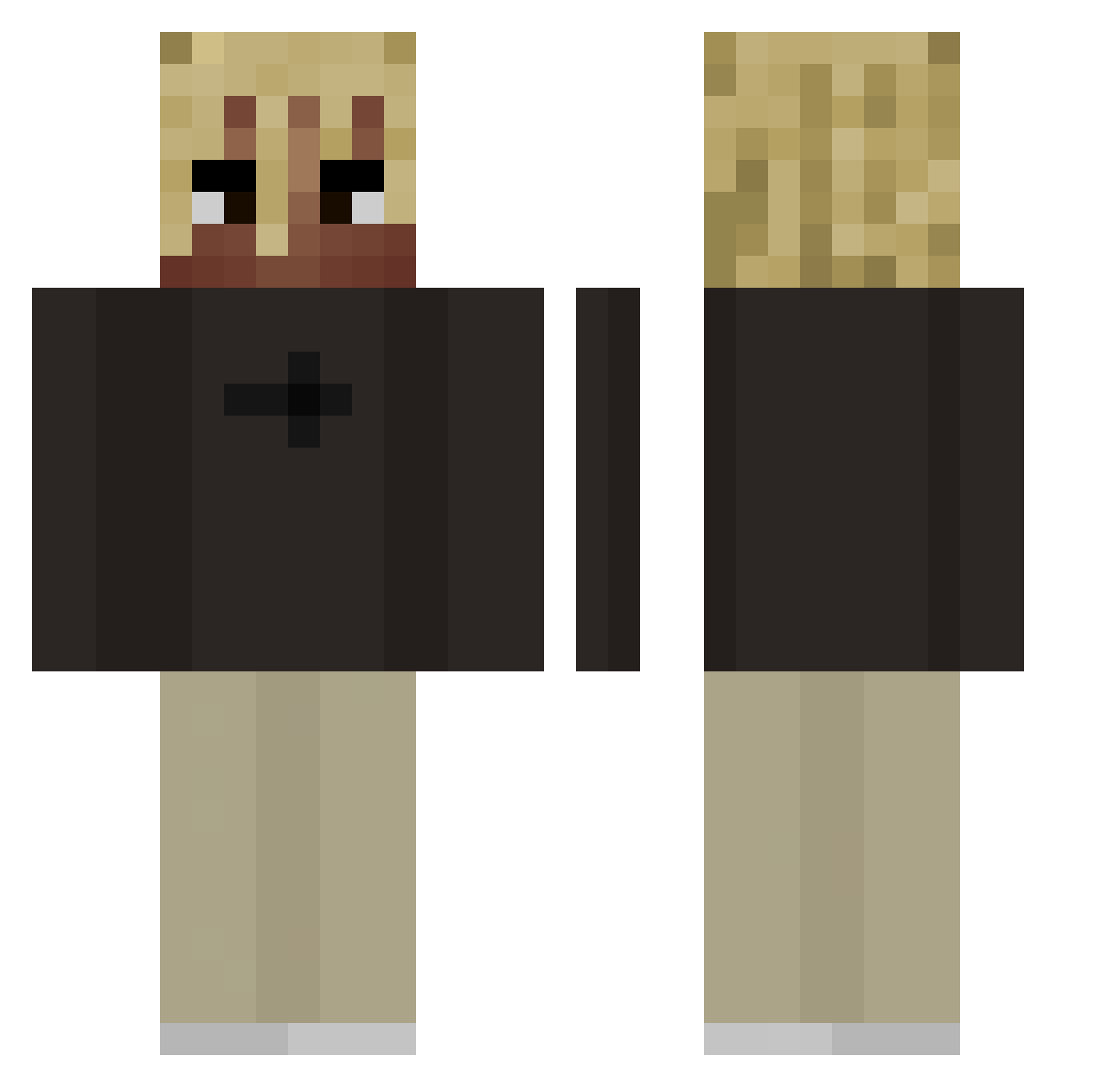 removejordan Minecraft skin, front and back view