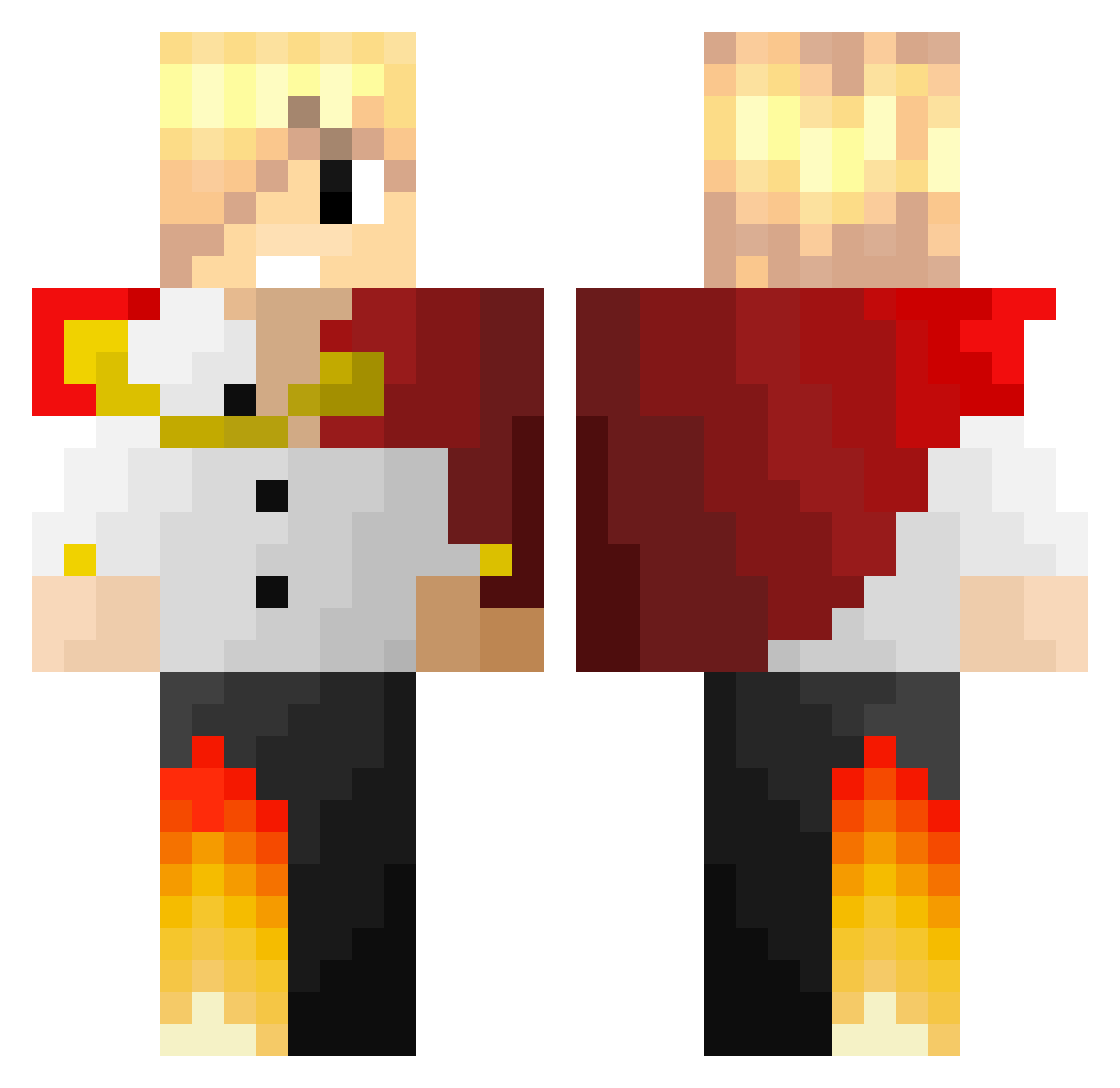 Musty197 Minecraft skin, front and back view