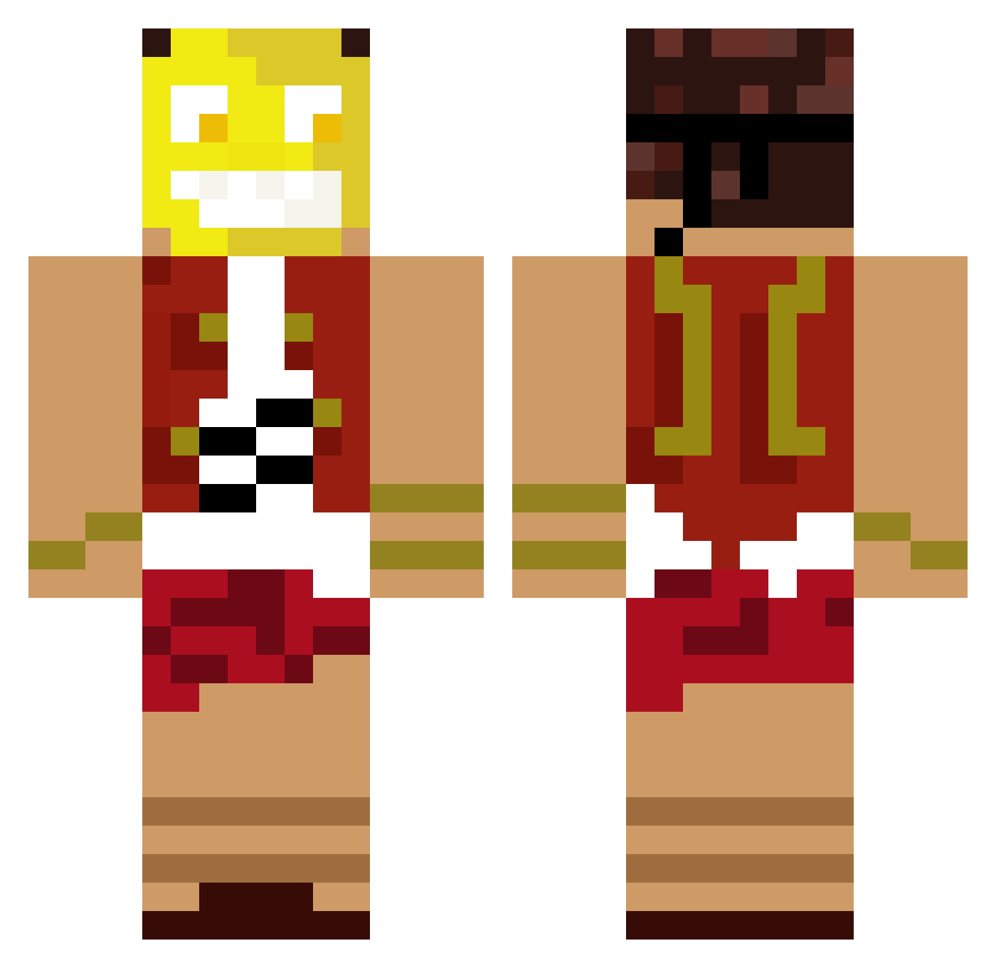 IkBenNaamloos19 Minecraft skin, front and back view