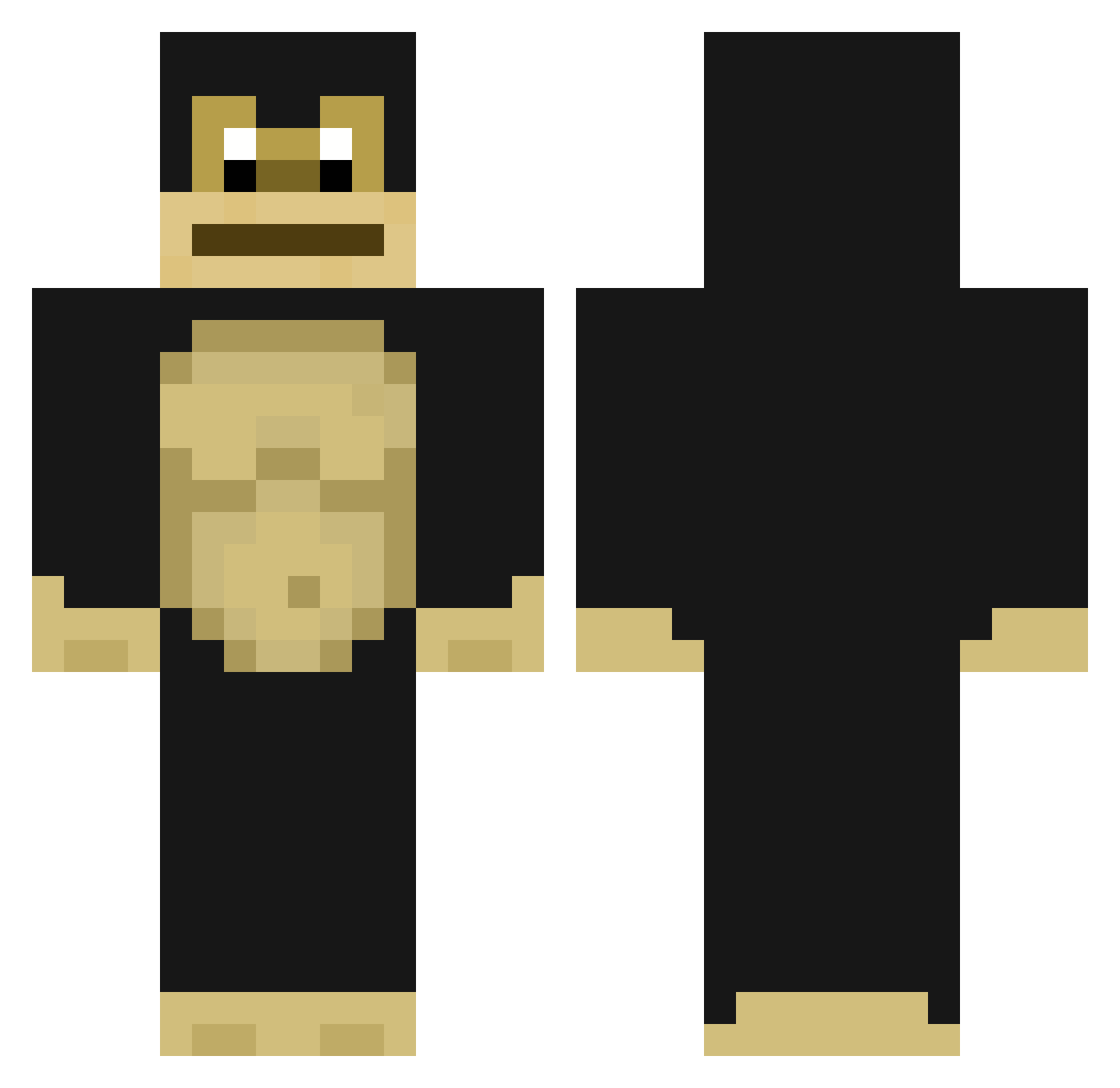 Redskin57 Minecraft skin, front and back view