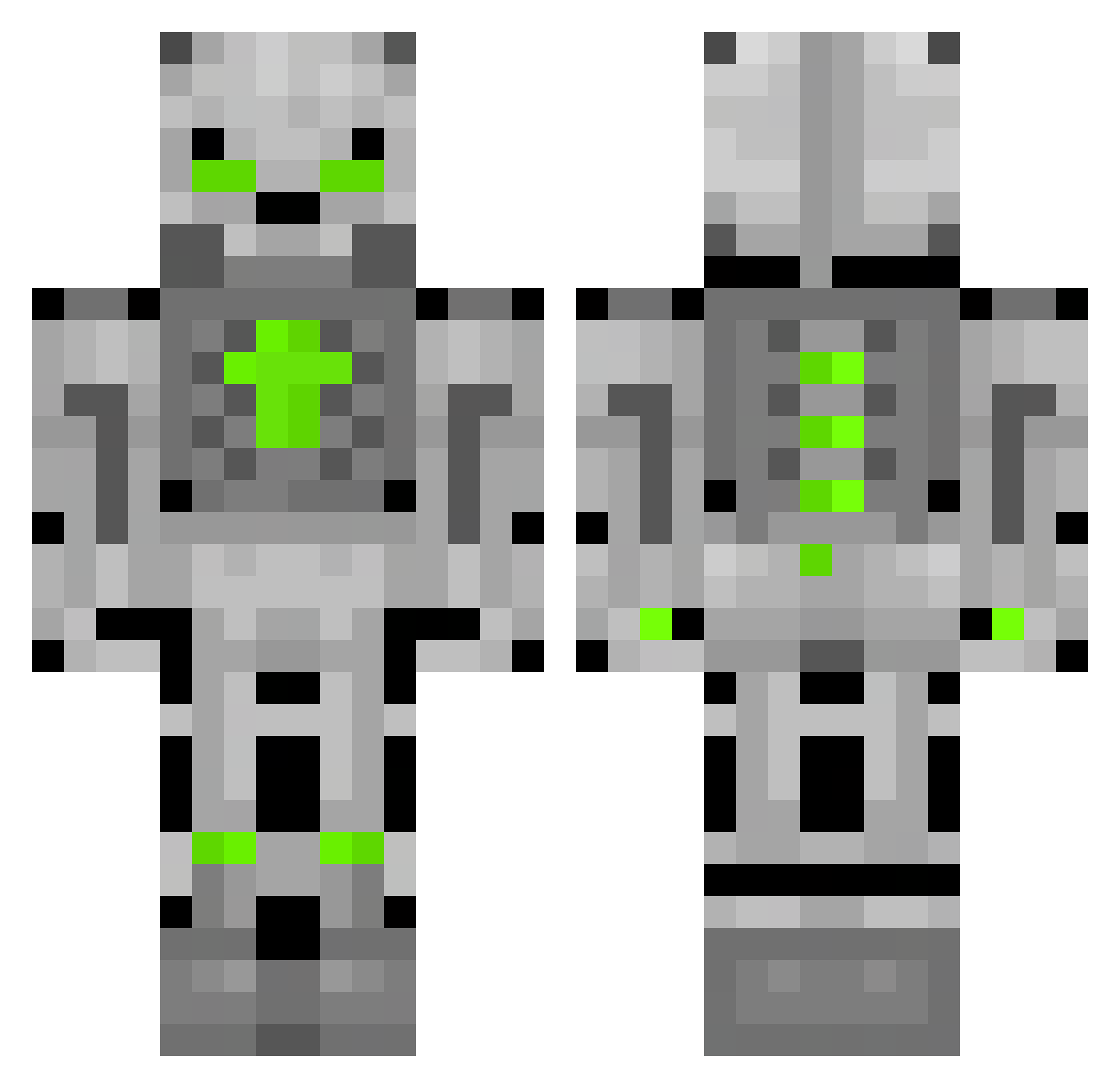 KhalidNecron Minecraft skin, front and back view