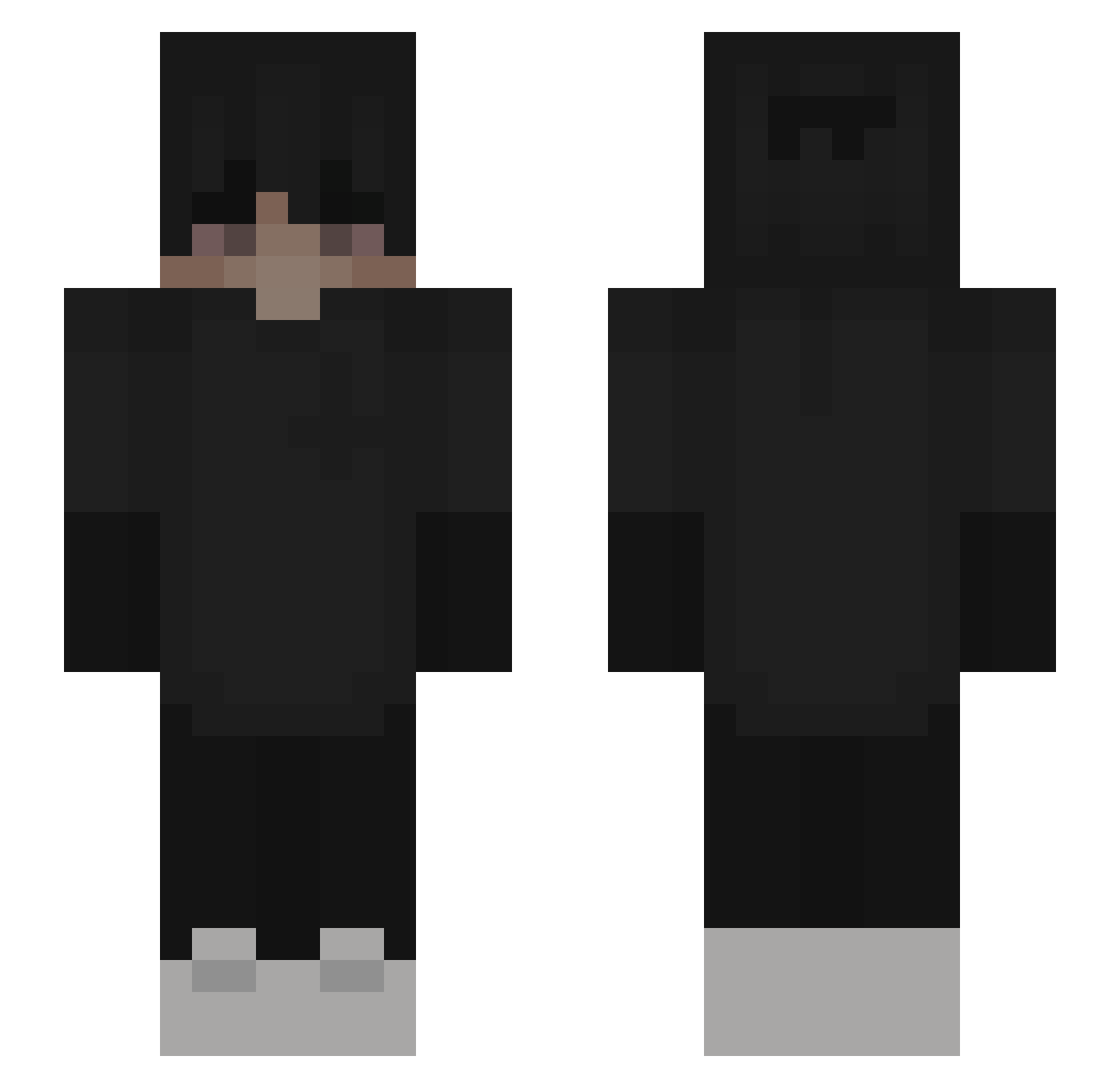 NiccoBoi Minecraft skin, front and back view