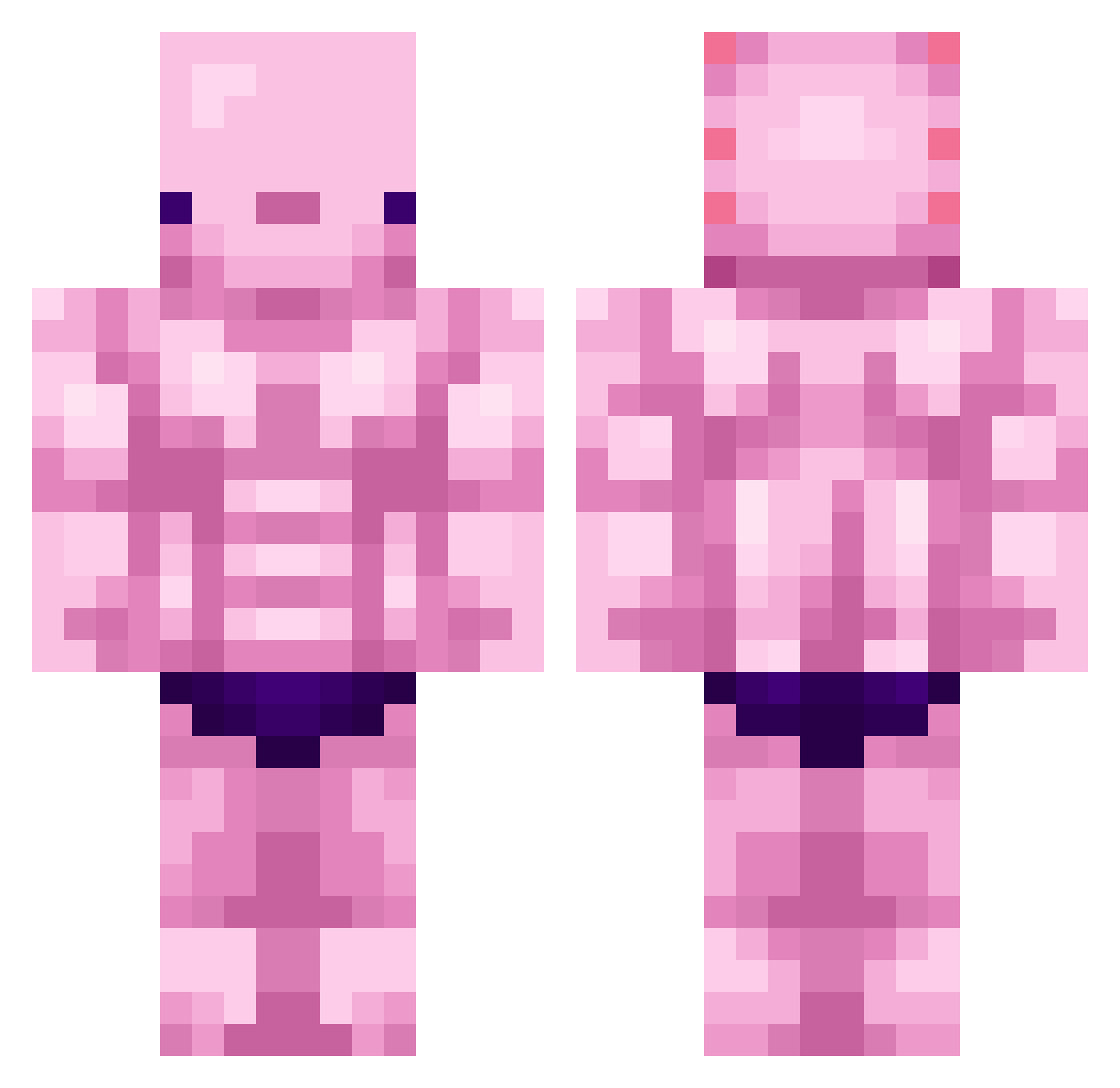 Saskemon Minecraft skin, front and back view