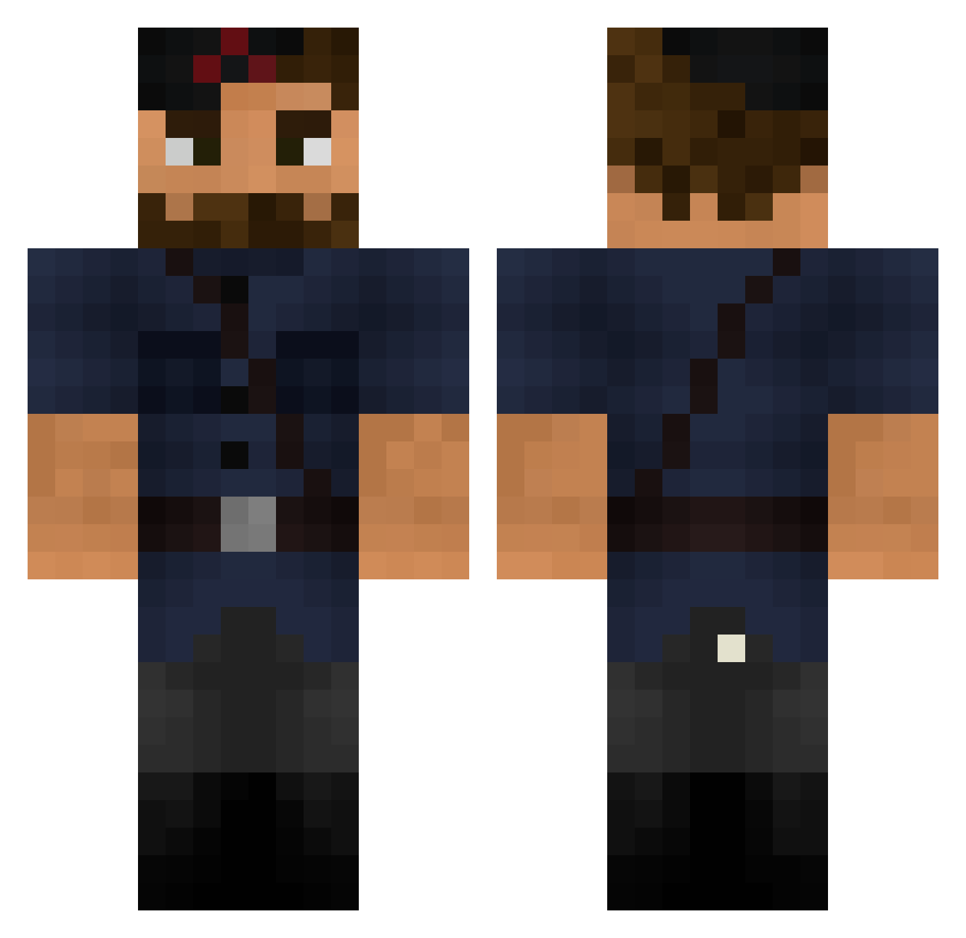 R4ssell Minecraft skin, front and back view