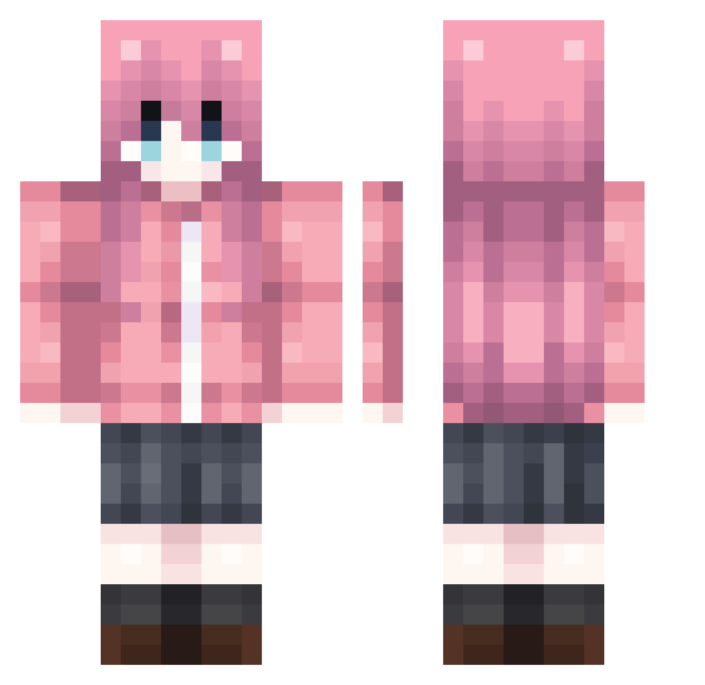 rawphoric Minecraft skin, front and back view