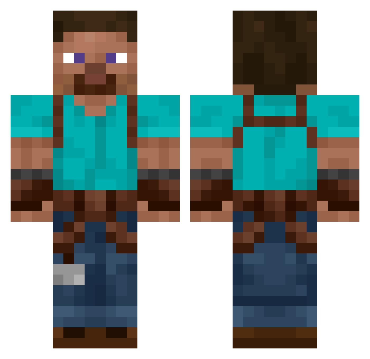 geeh Minecraft skin, front and back view