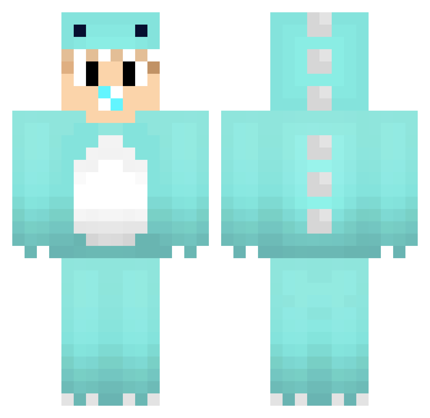 Kmixa Minecraft skin, front and back view