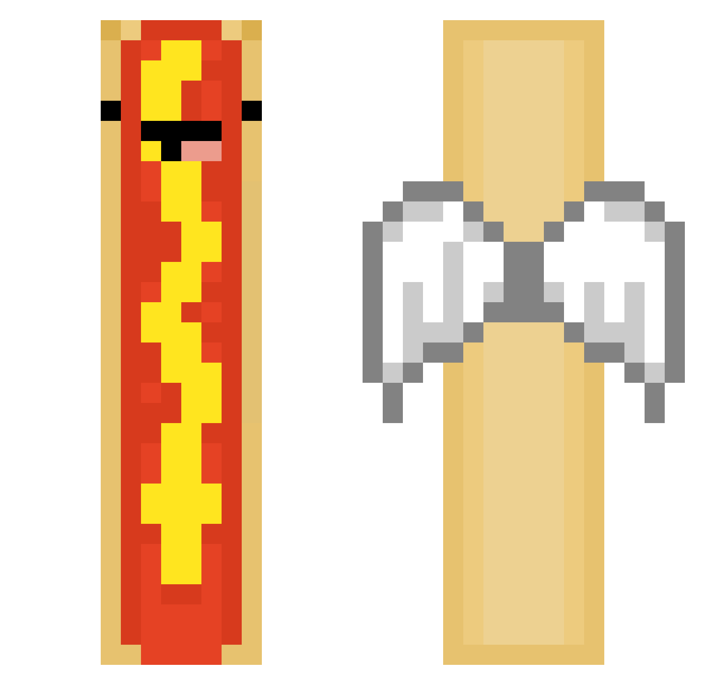rusk Minecraft skin, front and back view