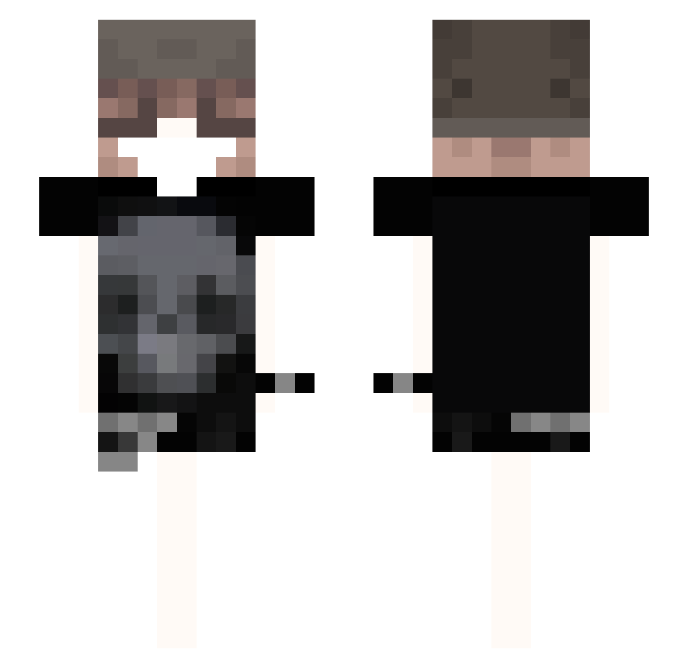 xQueenNight Minecraft skin, front and back view