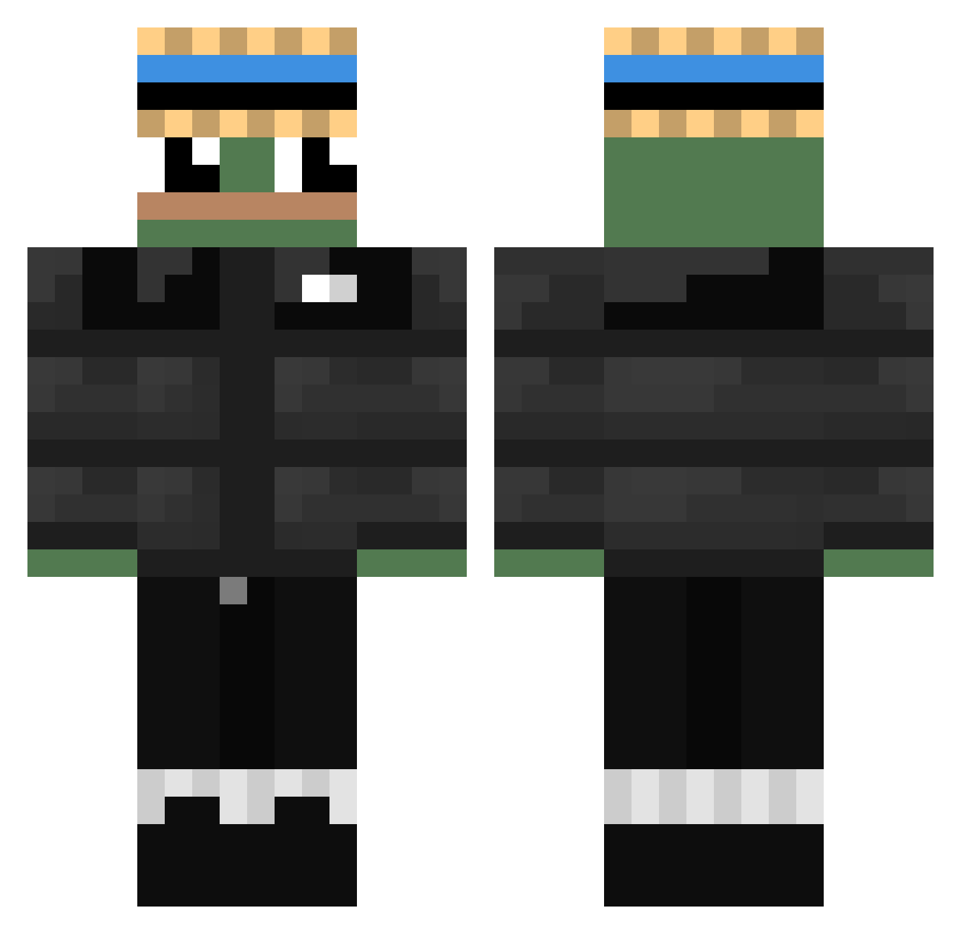 loucacahuet Minecraft skin, front and back view