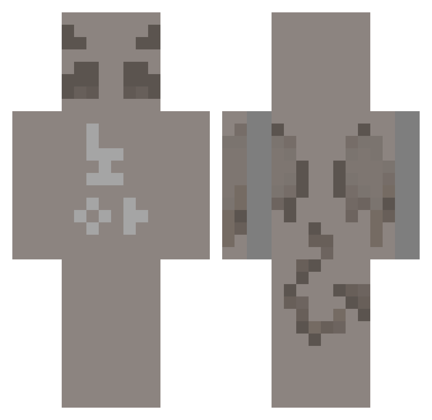OnToTheNoah Minecraft skin, front and back view