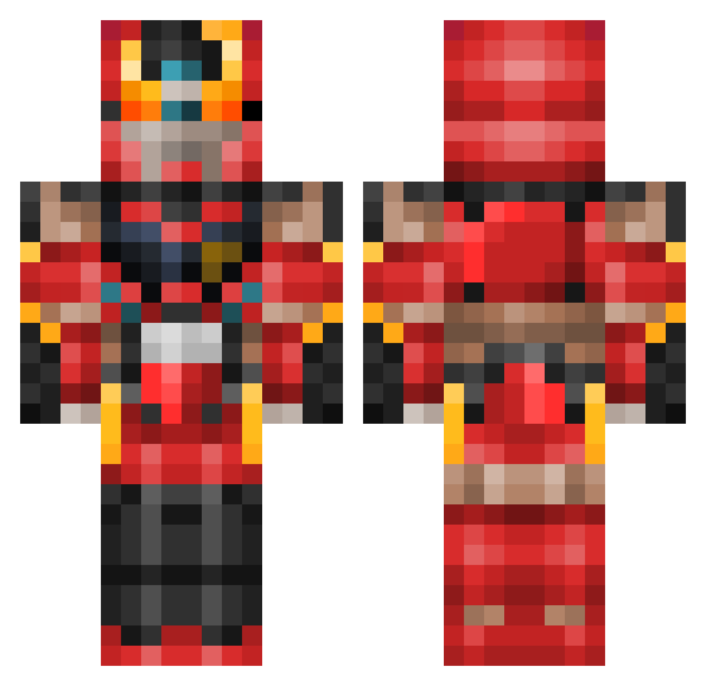 Vostok01 Minecraft skin, front and back view