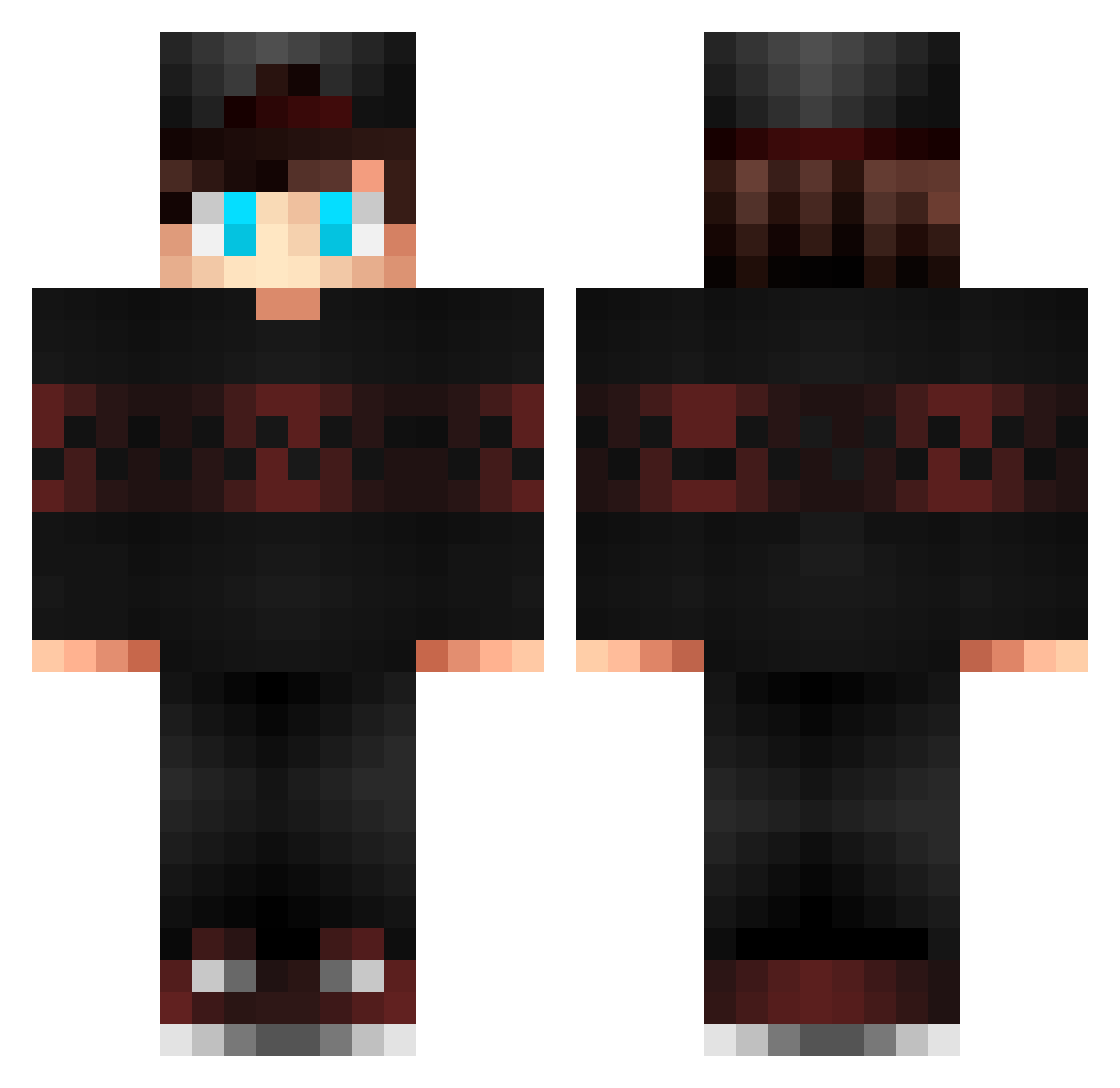 ROASY Minecraft skin, front and back view