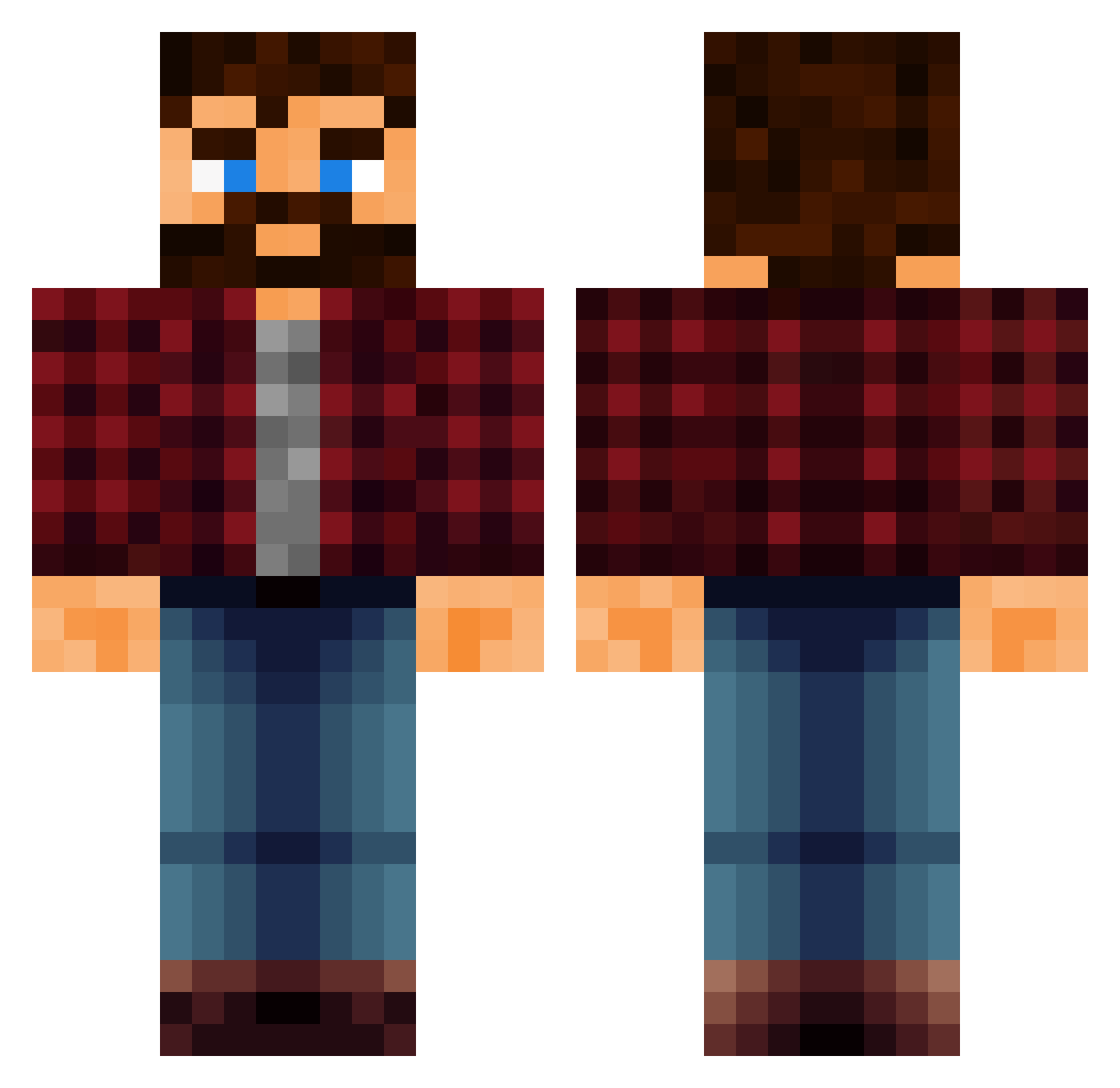 UkiyoCG Minecraft skin, front and back view