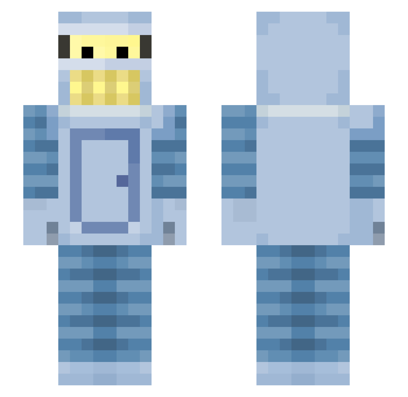 SxltyPickles Minecraft skin, front and back view