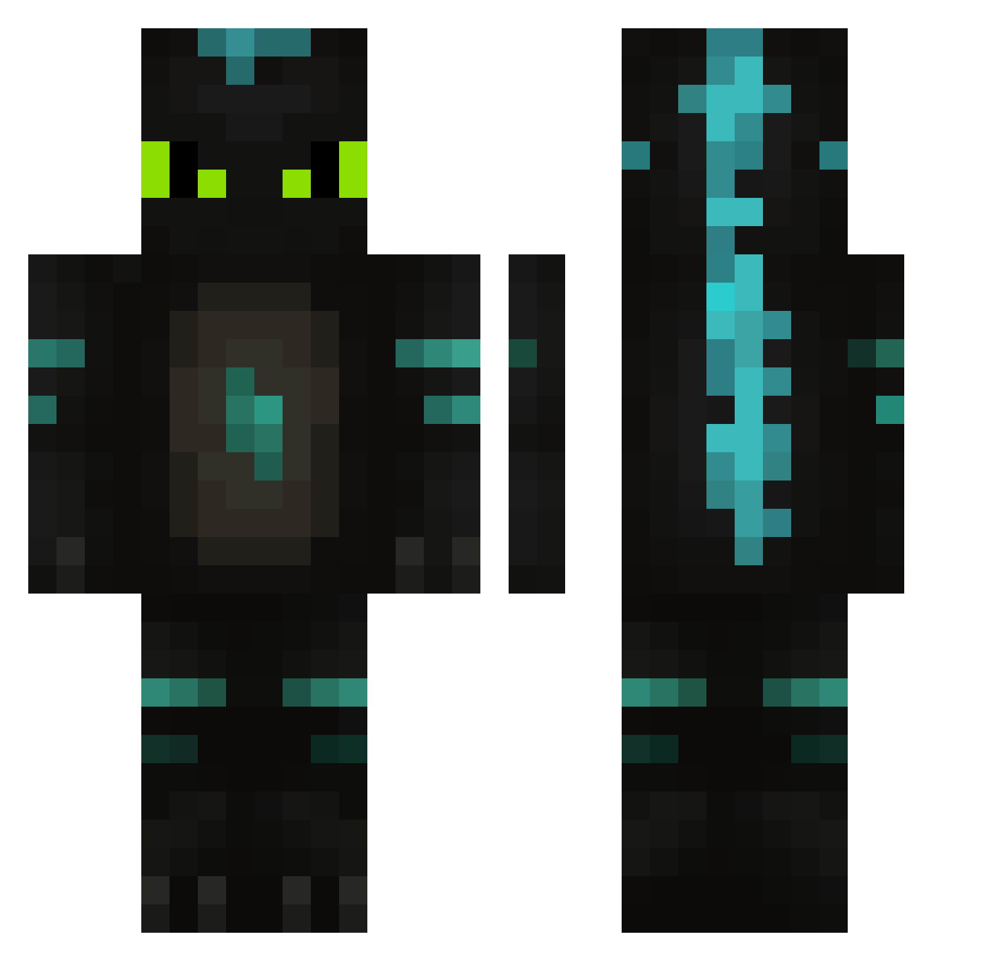 jlvorteex Minecraft skin, front and back view