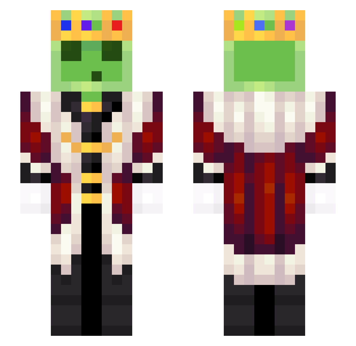 pedrotca28 Minecraft skin, front and back view