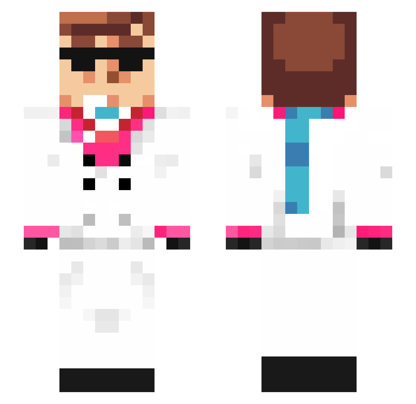 SuperMarioGamer Minecraft skin, front and back view