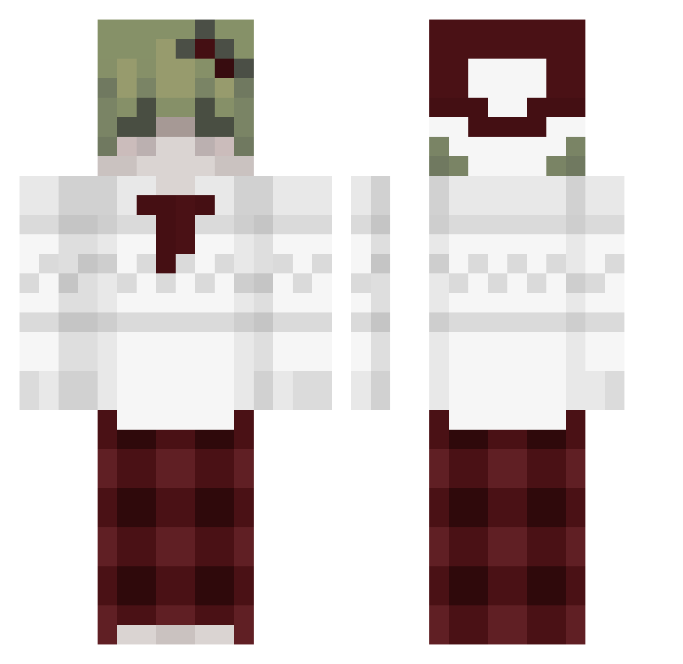 SmernyaQQ Minecraft skin, front and back view