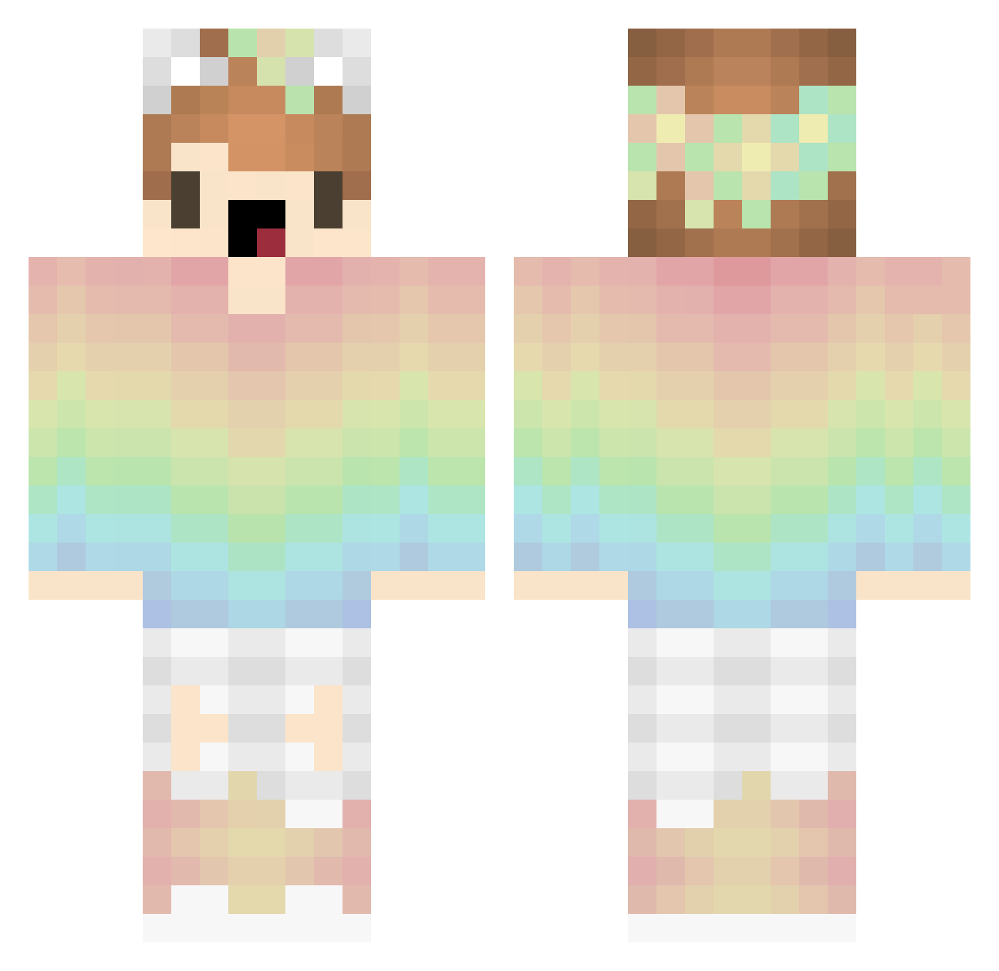 thromboplastin Minecraft skin, front and back view