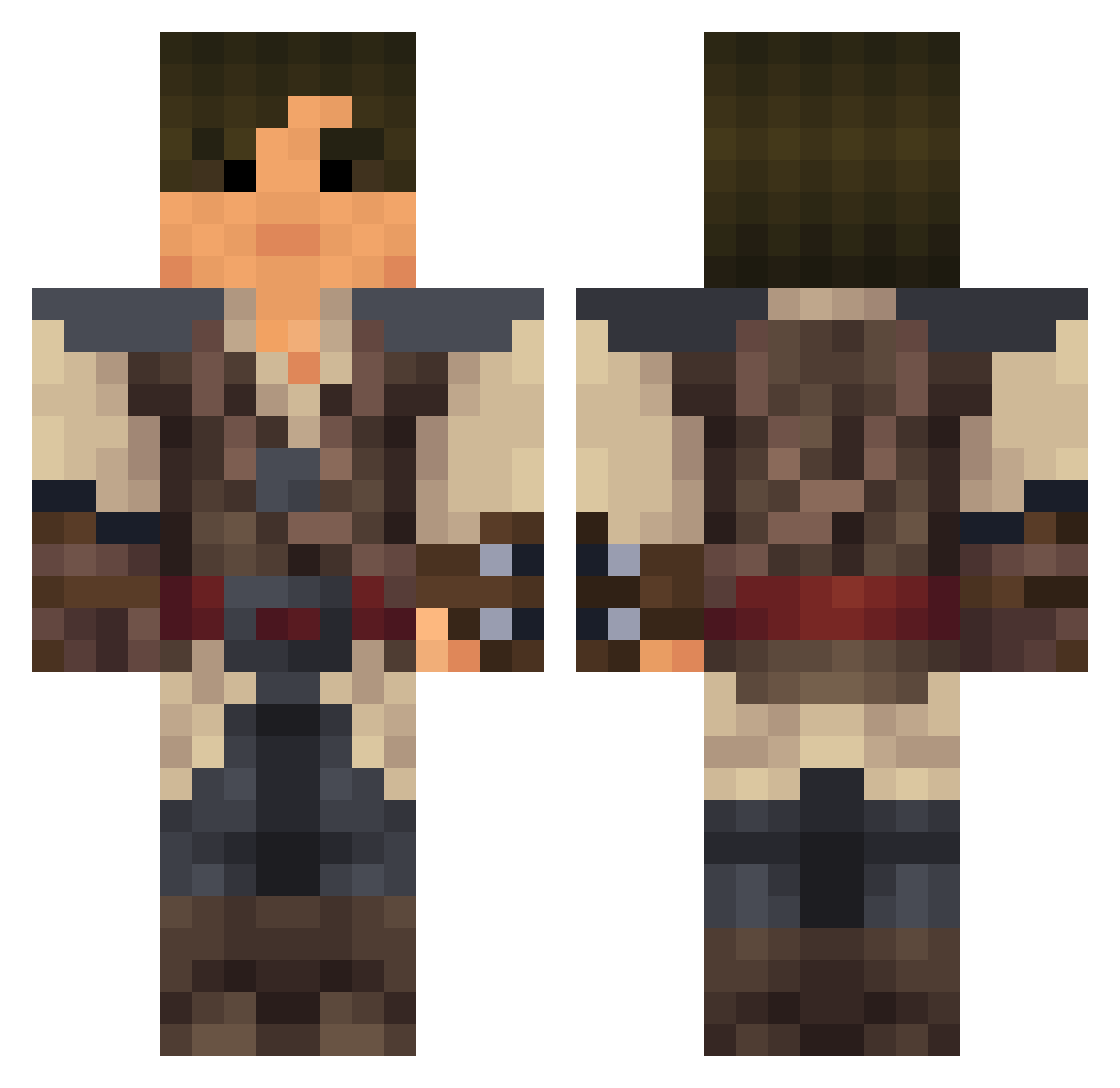 Solkutz Minecraft skin, front and back view