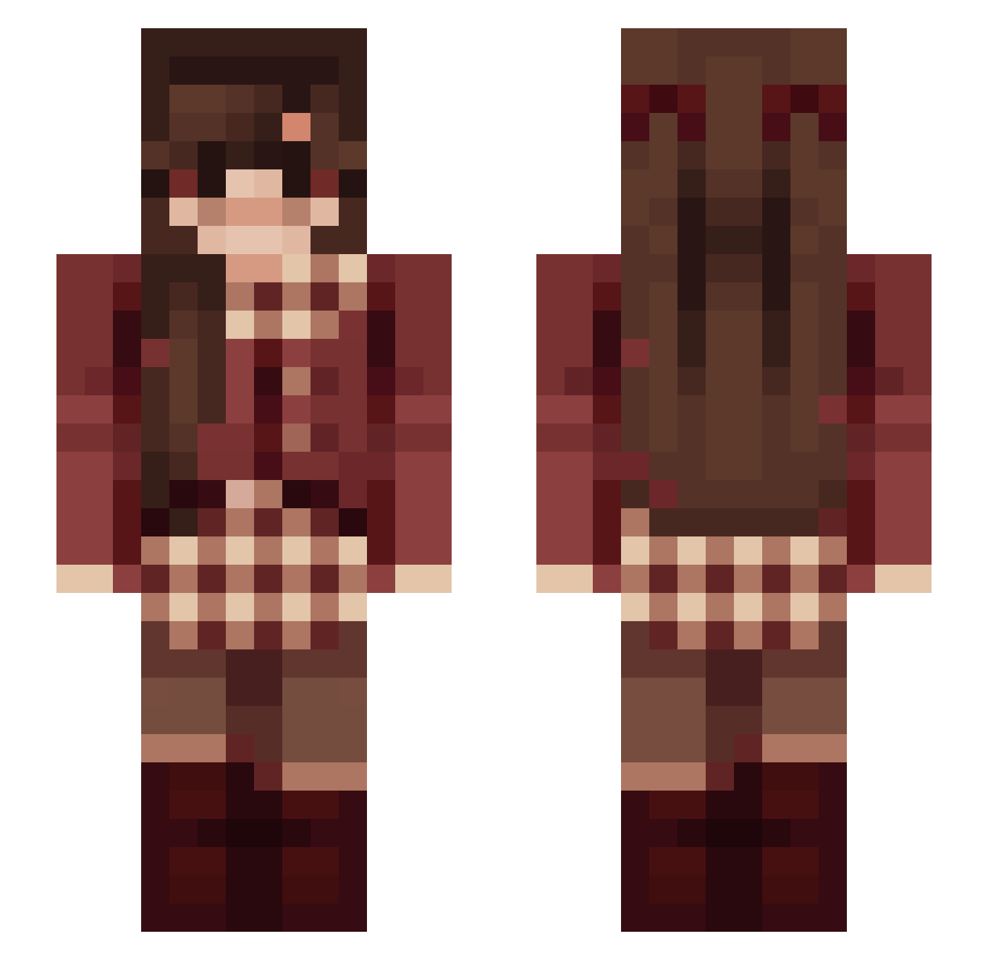 SmokyIvory Minecraft skin, front and back view