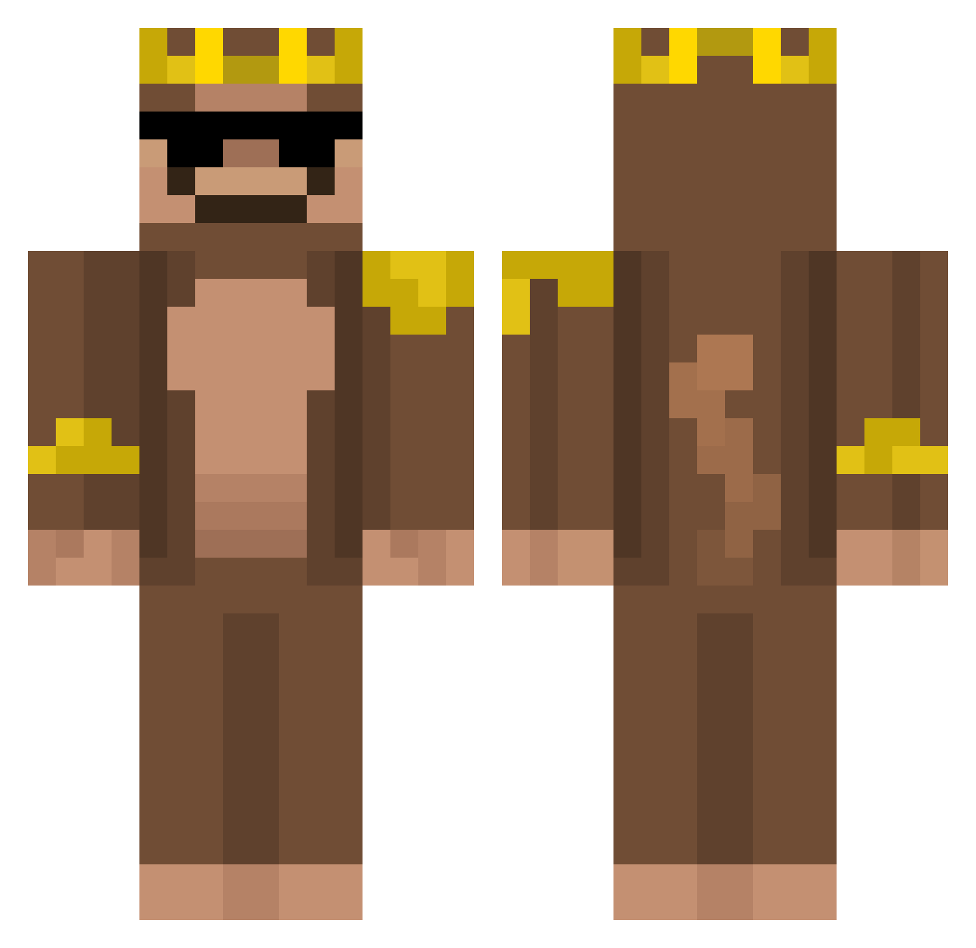 Preposed Minecraft skin, front and back view