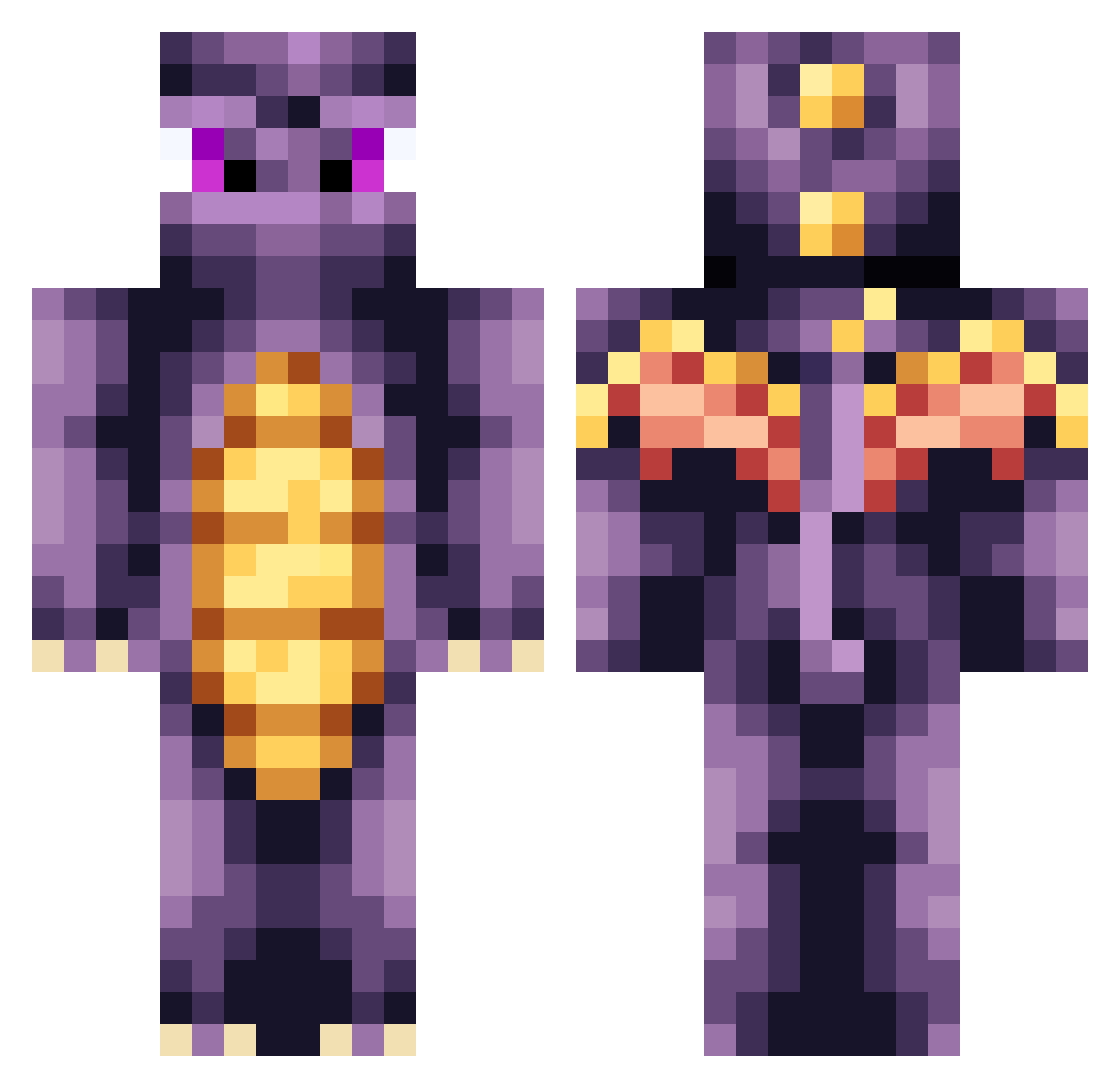 Phrenetic Minecraft skin, front and back view