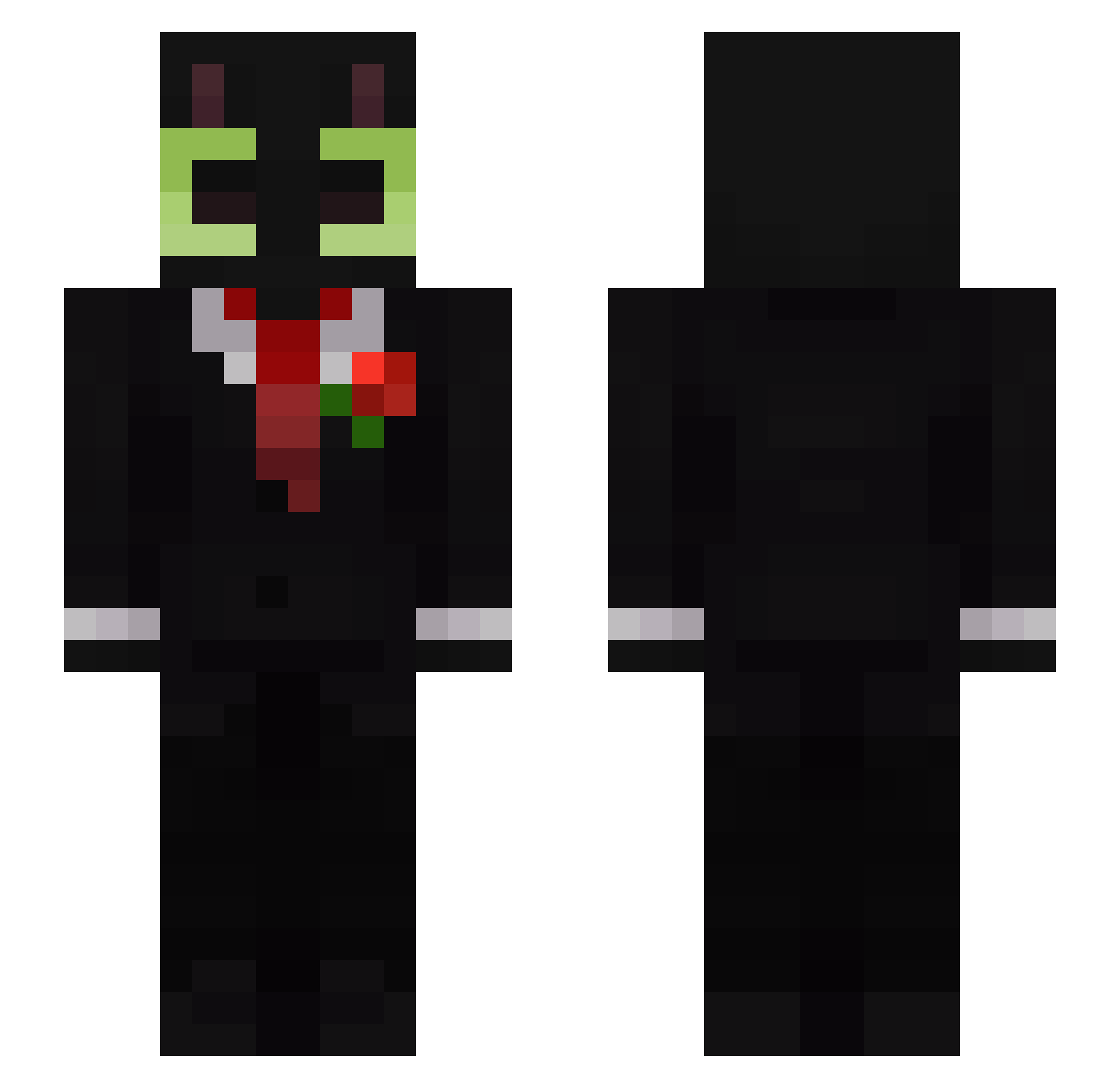 N1z3xRAVEN Minecraft skin, front and back view
