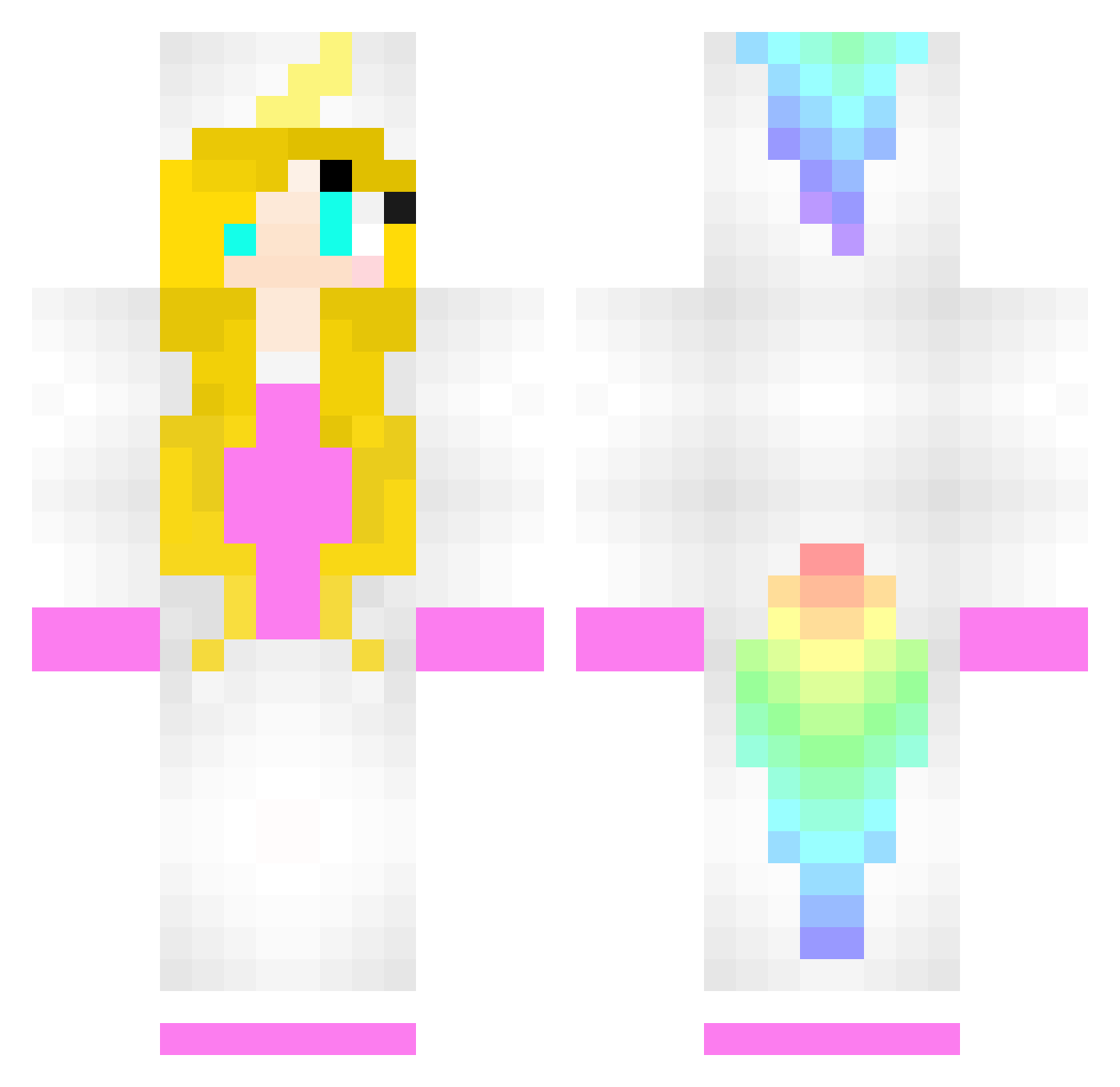 Glutenious Minecraft skin, front and back view