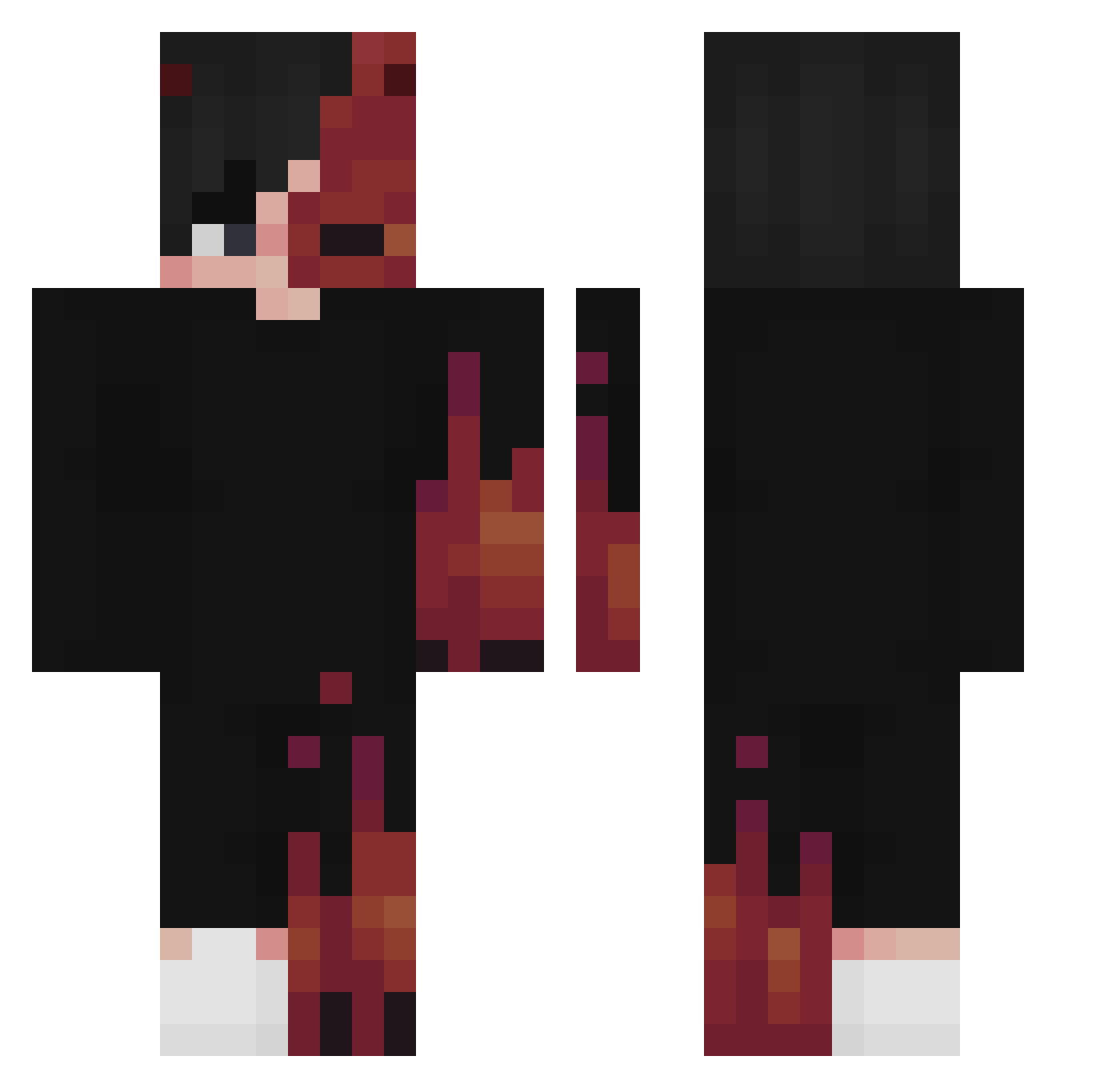 JdudeGamer Minecraft skin, front and back view