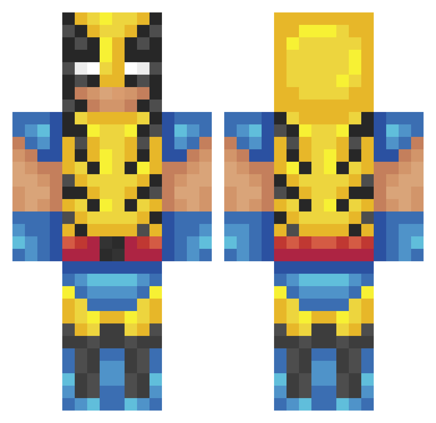 KindestFox Minecraft skin, front and back view