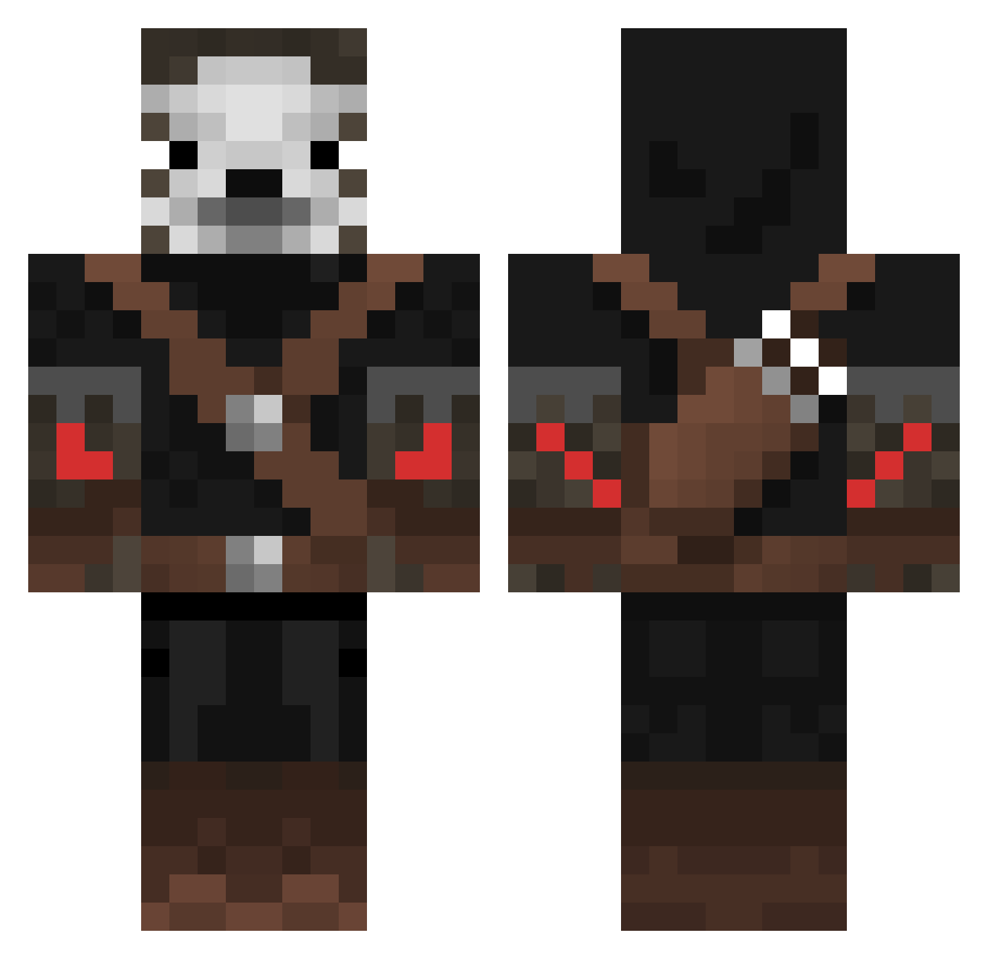 asurel Minecraft skin, front and back view