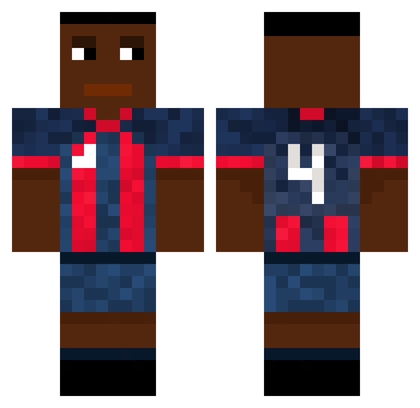 zPikA1 Minecraft skin, front and back view