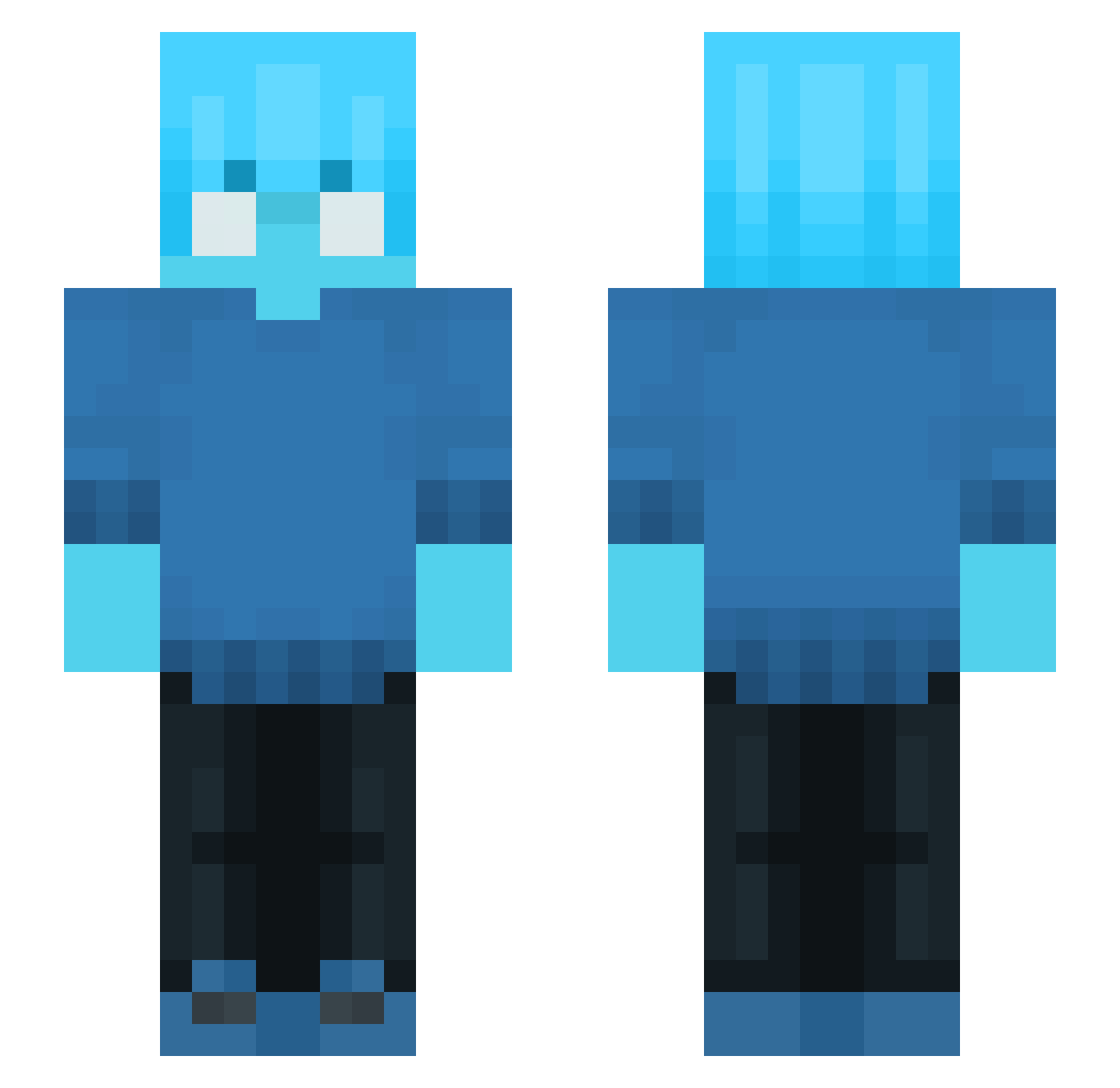 Appxled Minecraft skin, front and back view
