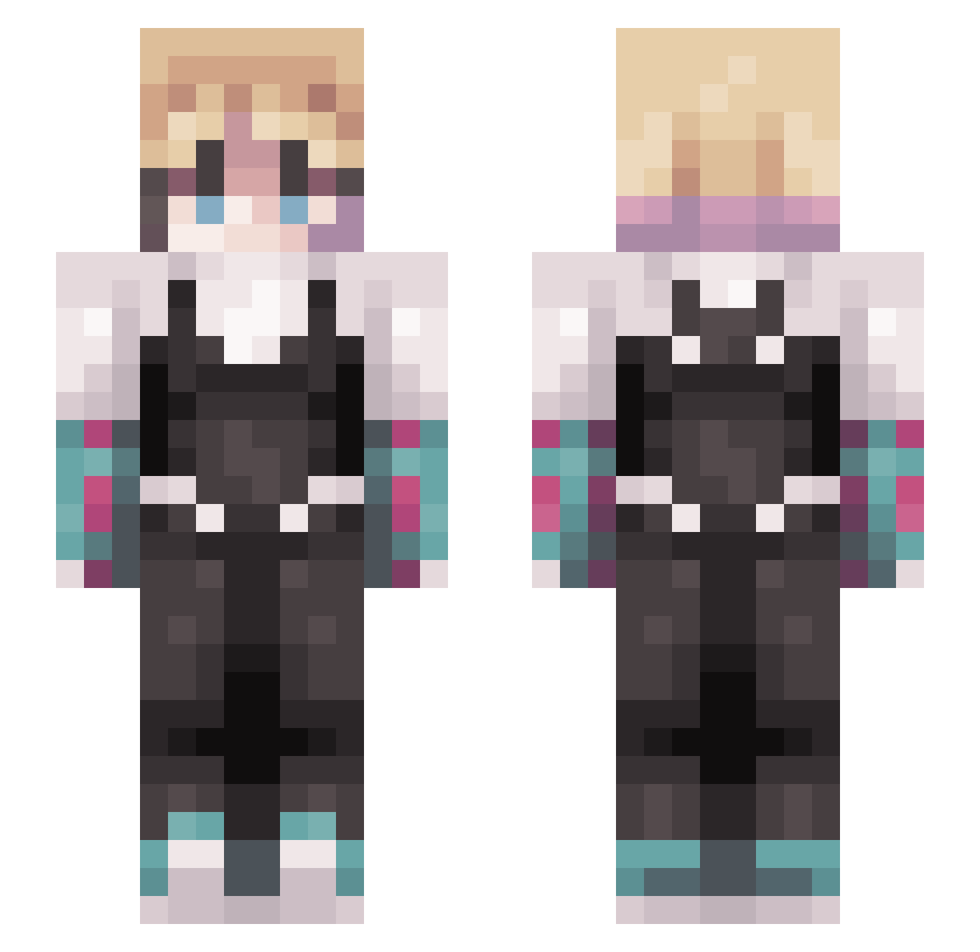 KealahAngel Minecraft skin, front and back view