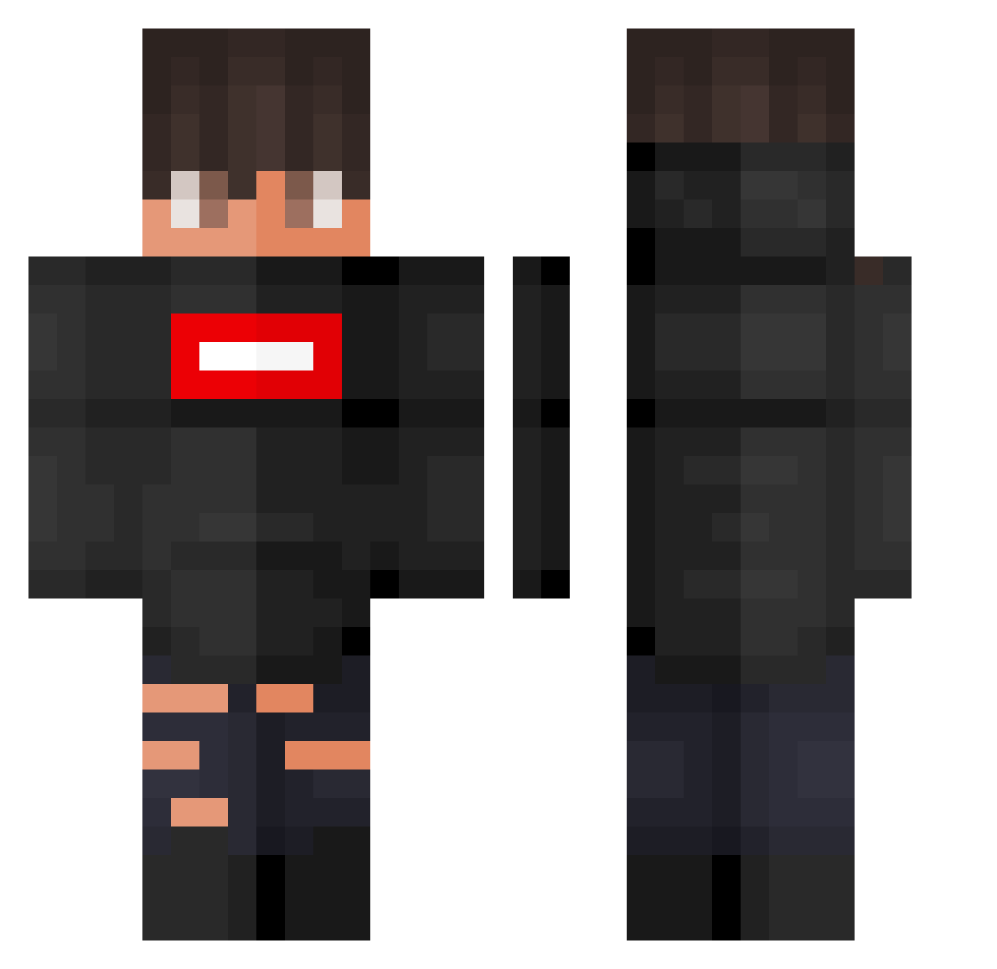 asmundakerho Minecraft skin, front and back view