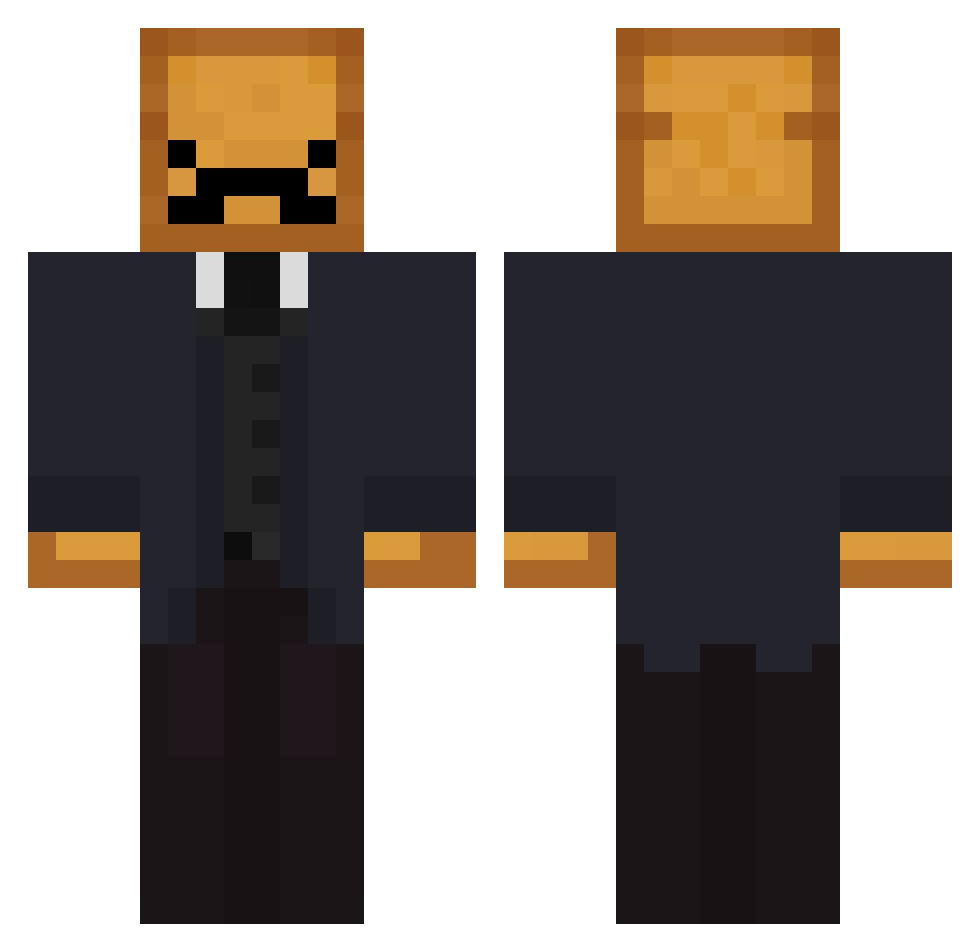 bredv Minecraft skin, front and back view