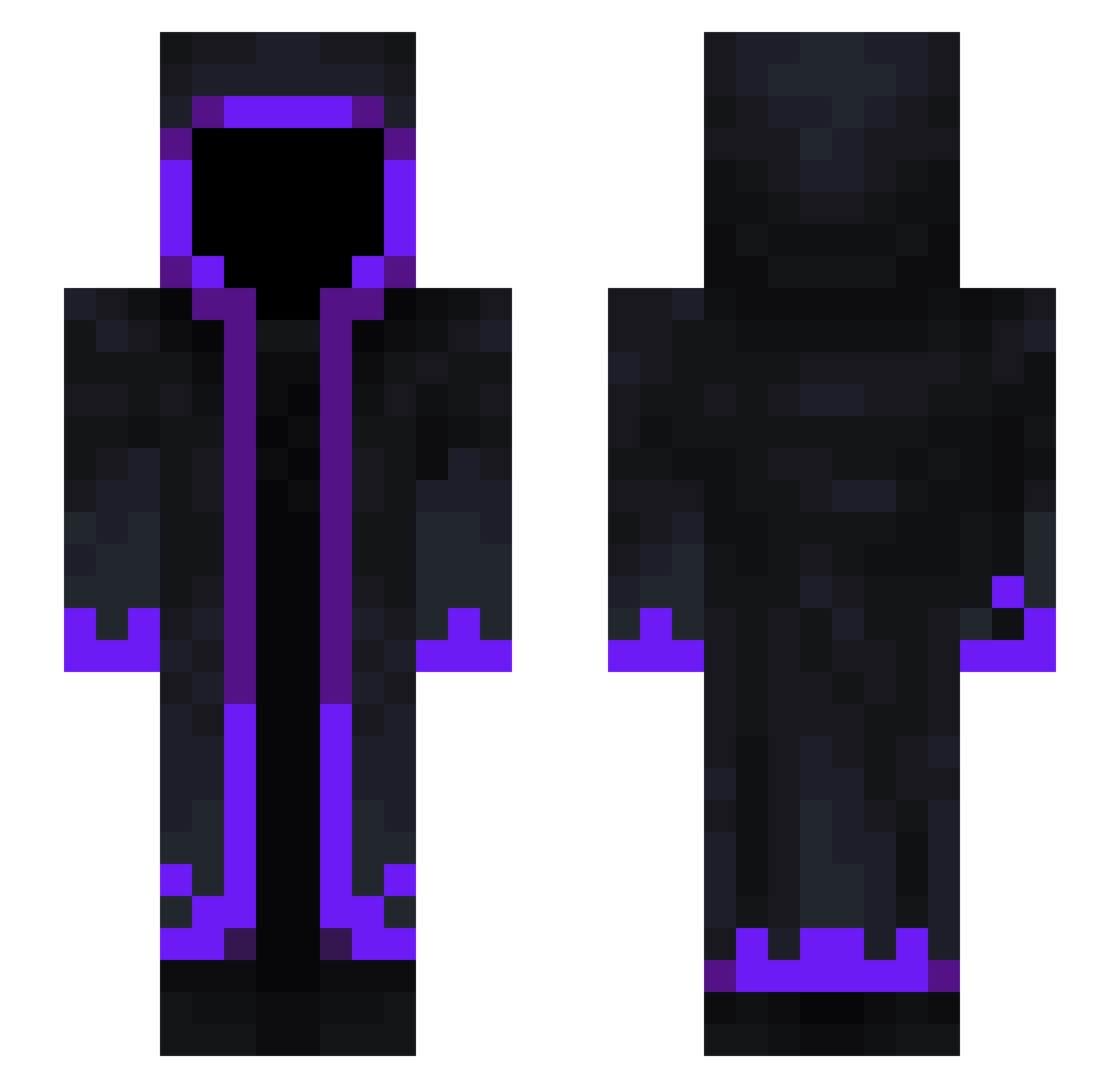 Slayerofwolfs Minecraft skin, front and back view