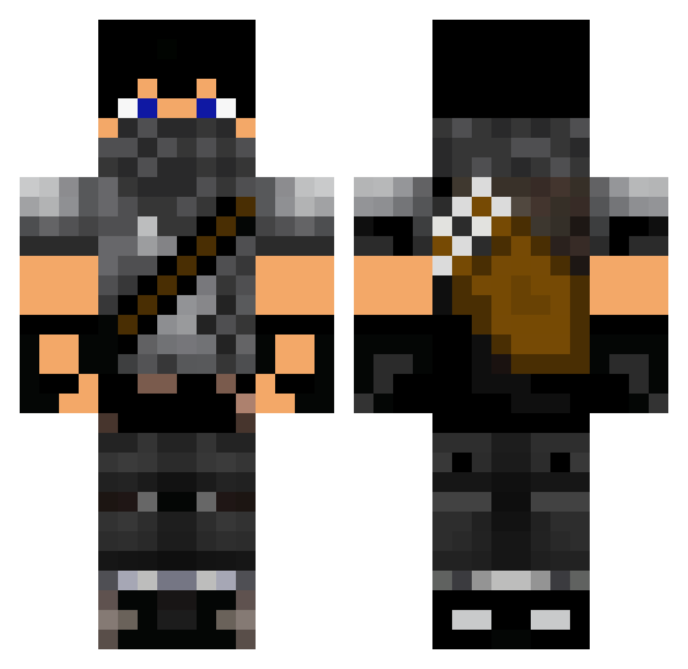 Nonoriginally Minecraft skin, front and back view