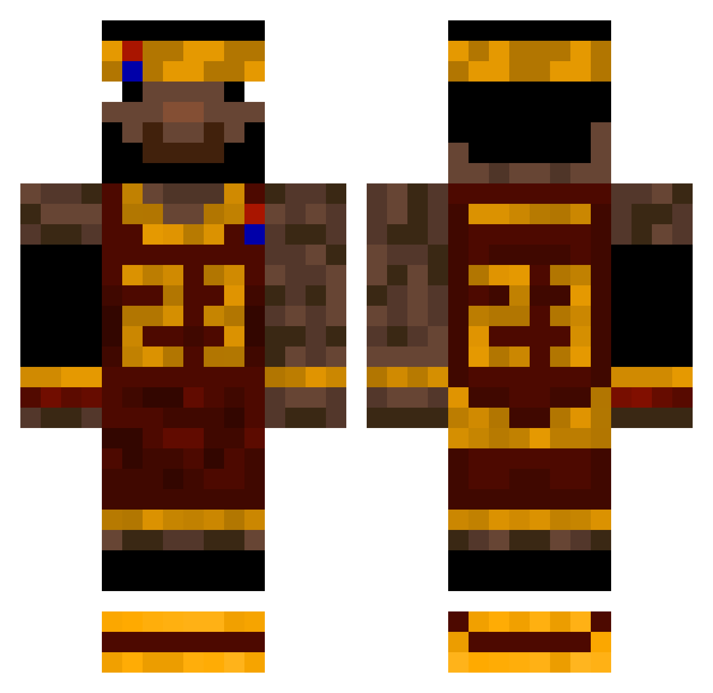 Lizardgame08 Minecraft skin, front and back view