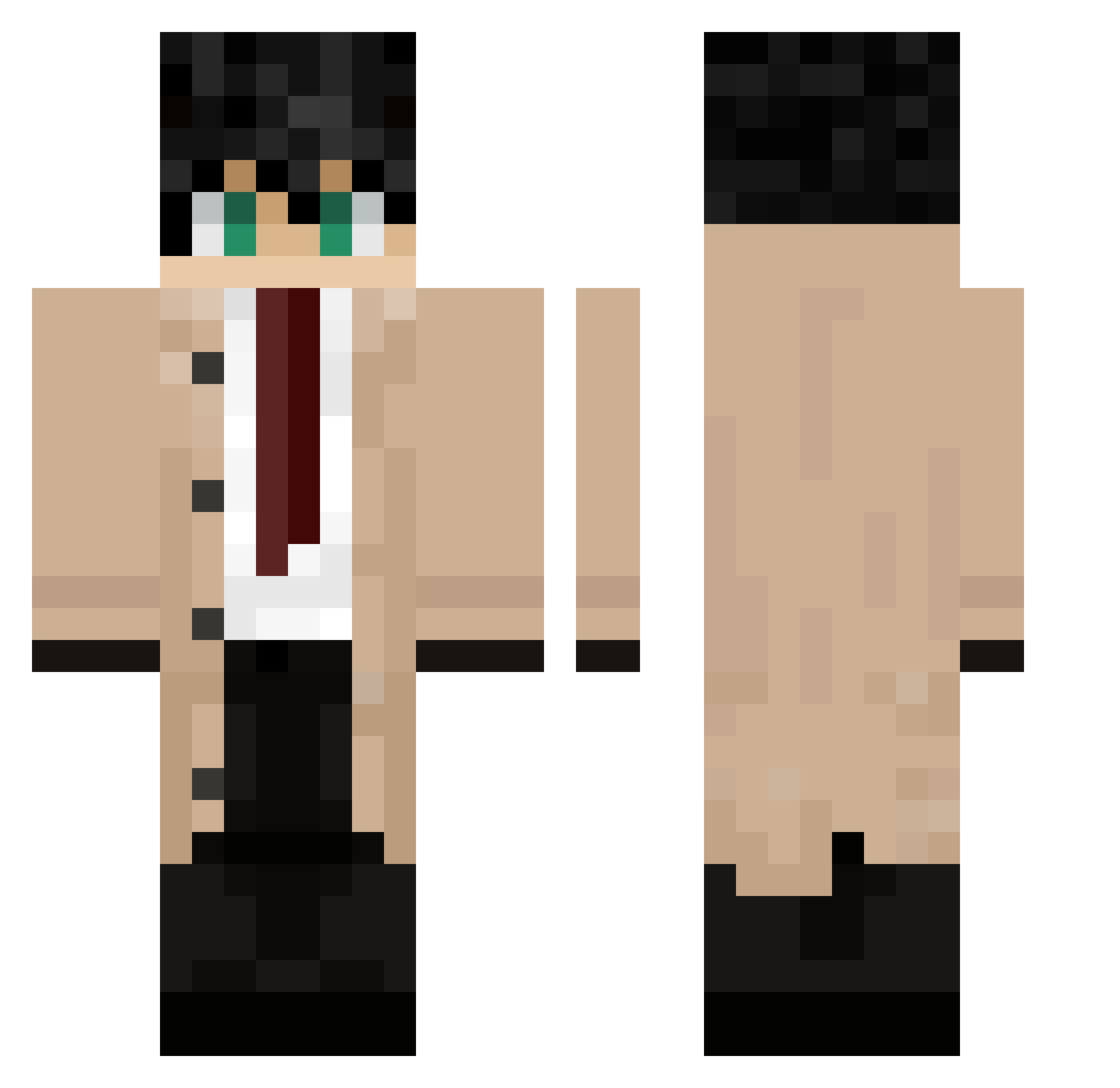 ikkeikke Minecraft skin, front and back view
