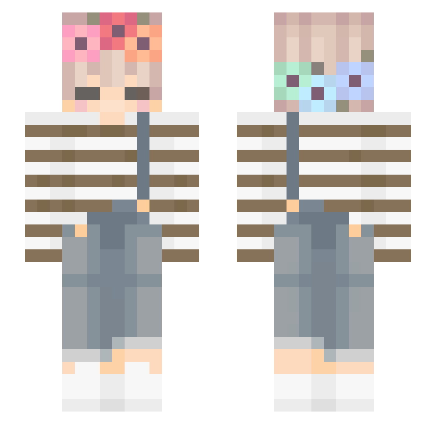 Sleepy_Cleric Minecraft skin, front and back view
